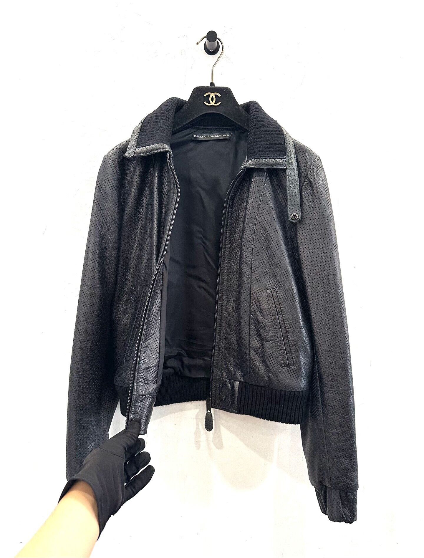 Balenciaga Balenciaga Women's Black Sheepskin Biker Jacket Size S / US 4 / IT 40 - 3 Thumbnail