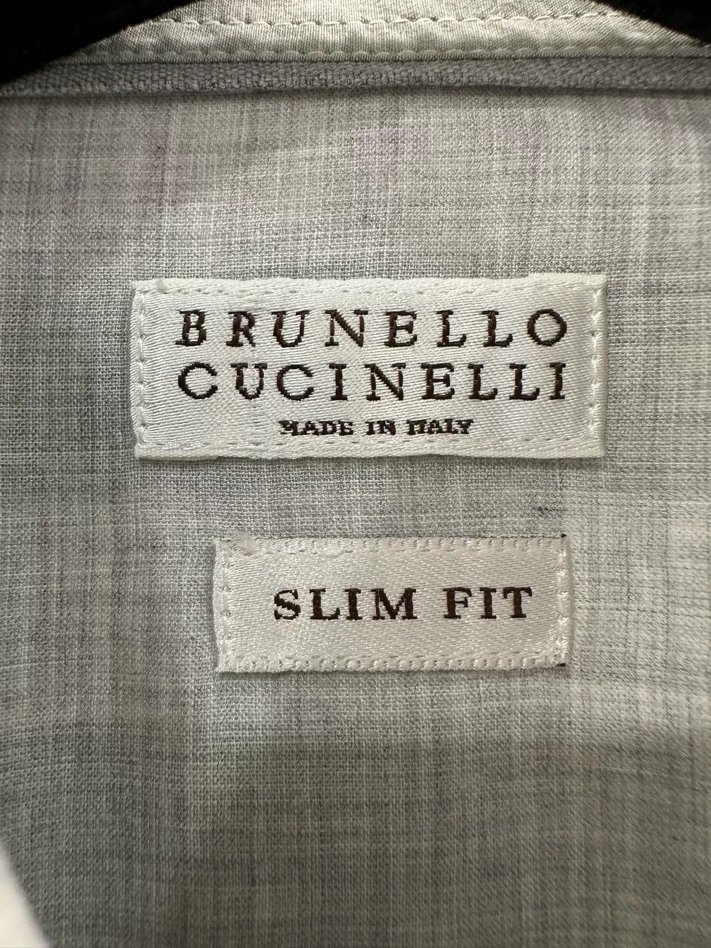 Brunello Cucinelli Brunello Cucinelli Gray White Stripe Shirt 44 Size US S / EU 44-46 / 1 - 4 Thumbnail