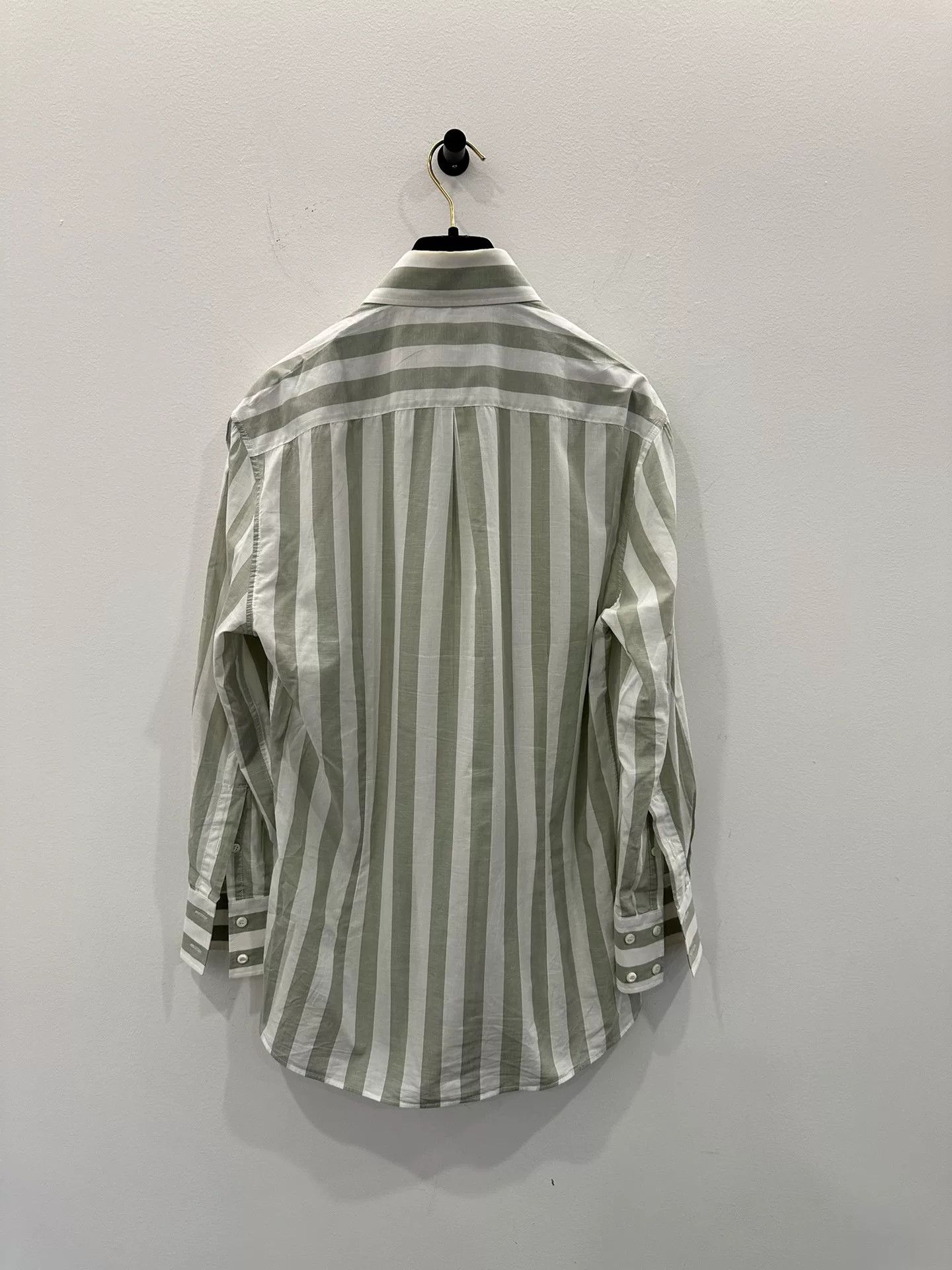Brunello Cucinelli Brunello Cucinelli Gray White Stripe Shirt 44 Size US S / EU 44-46 / 1 - 2 Thumbnail