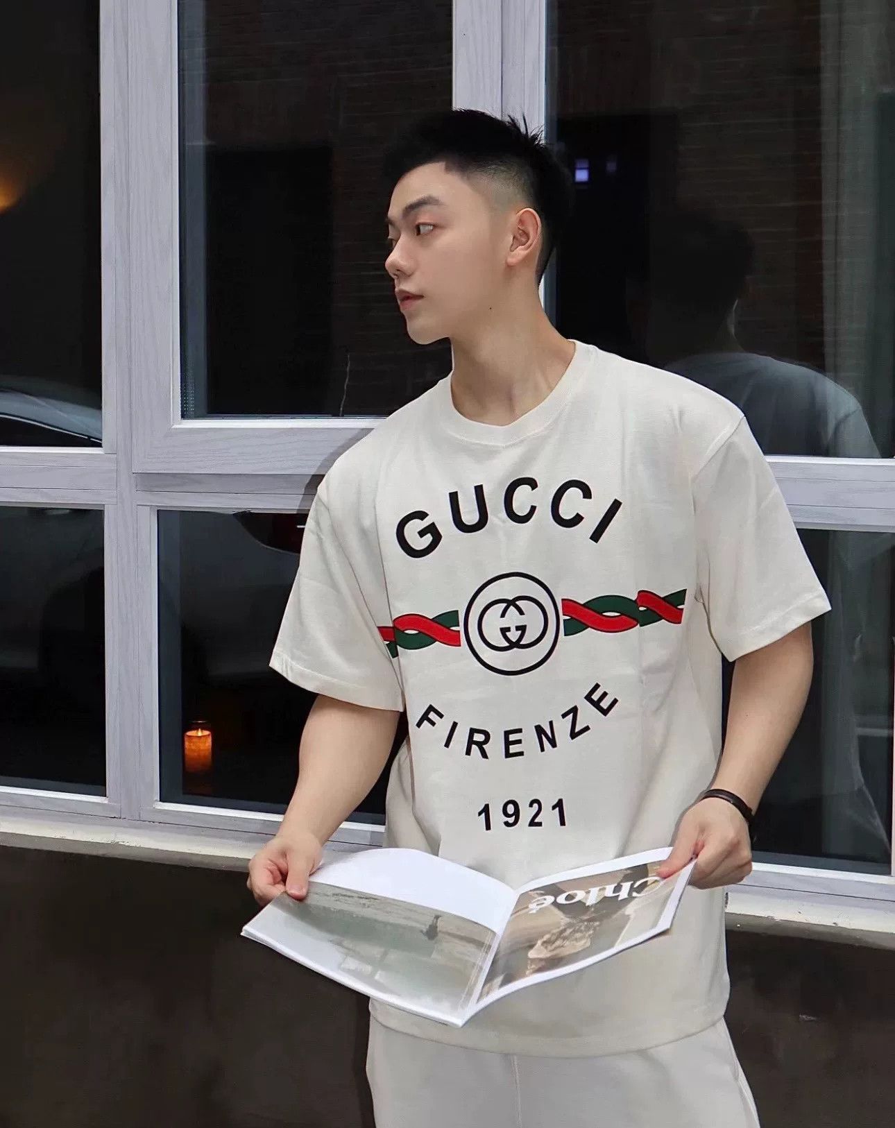 Gucci Gucci 1921 Double G Logo White Short Sleeve Tee Size XS / US 0-2 / IT 36-38 - 2 Thumbnail