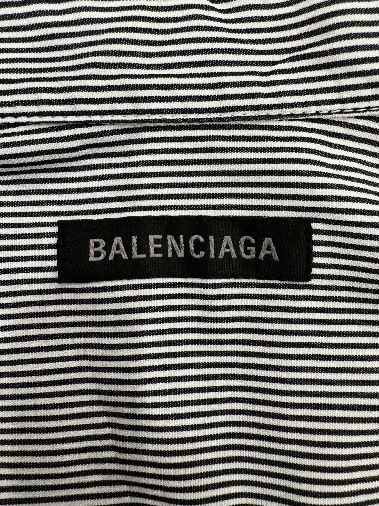 Balenciaga Balenciaga Women's Striped Logo Shirt Size XS / US 0-2 / IT 36-38 - 5 Thumbnail