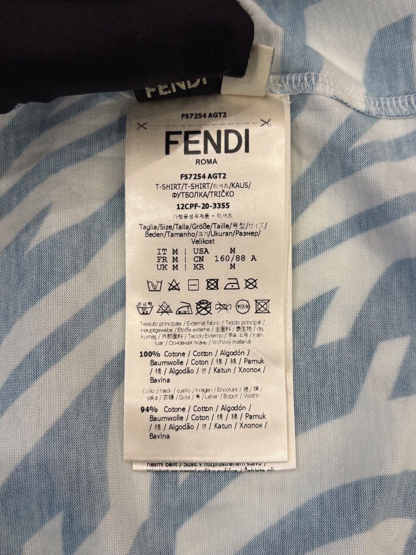 Fendi Fendi Women's Blue White Logo Short-Sleeve Tee Size M / US 6-8 / IT 42-44 - 7 Thumbnail