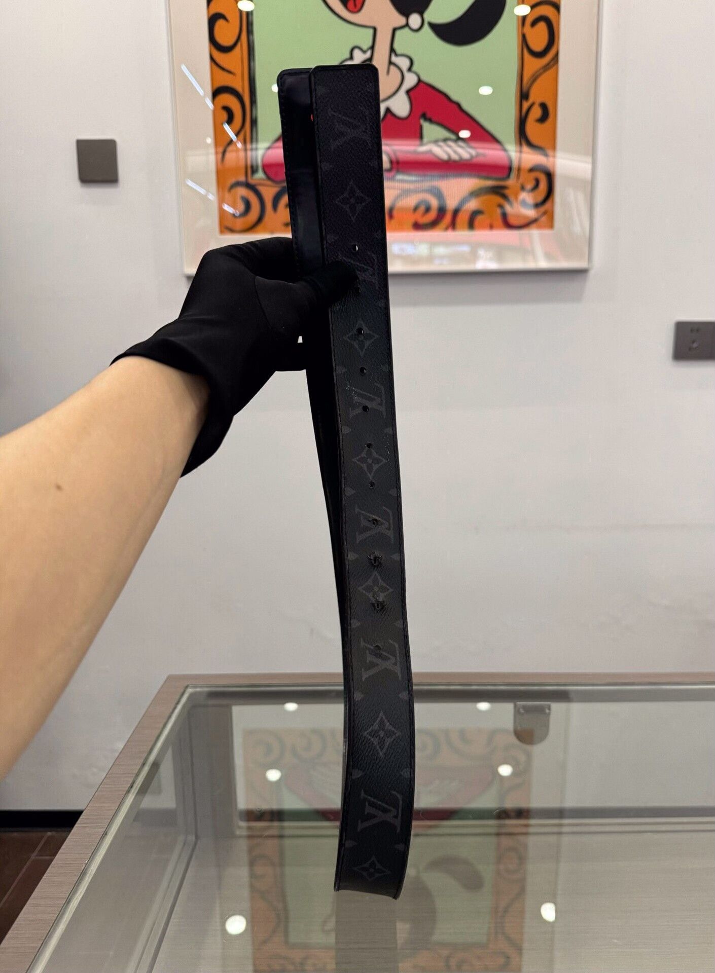 Louis Vuitton Louis Vuitton Initiales Black Gray Belt Size ONE SIZE - 4 Thumbnail