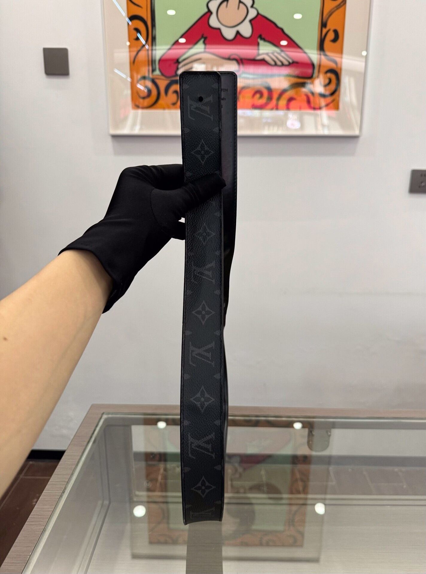 Louis Vuitton Louis Vuitton Initiales Black Gray Belt Size ONE SIZE - 3 Thumbnail