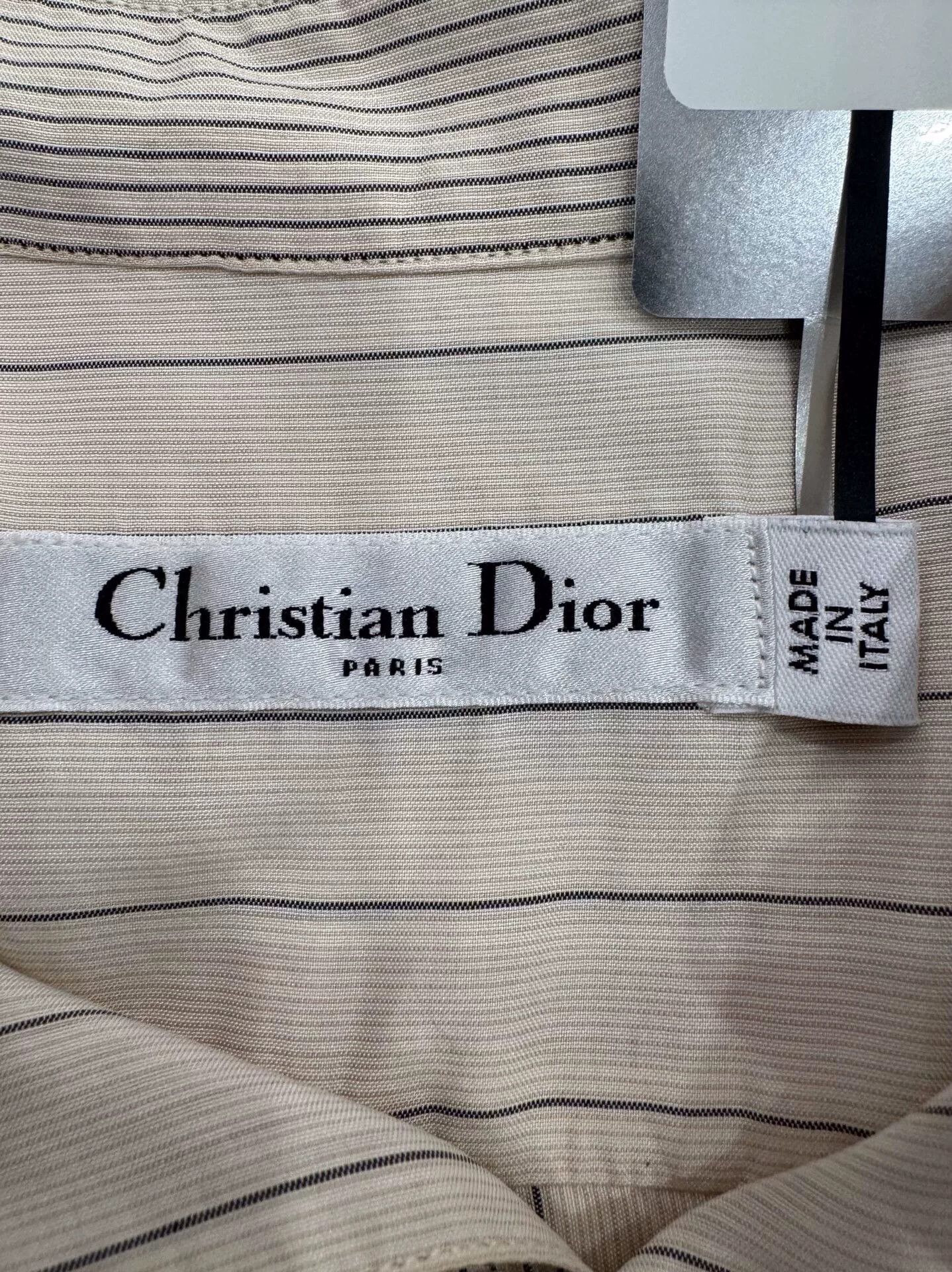 Dior Dior Gray White Striped Bee CD Logo Shirt Size XXS / US 00 / IT 34 - 5 Thumbnail