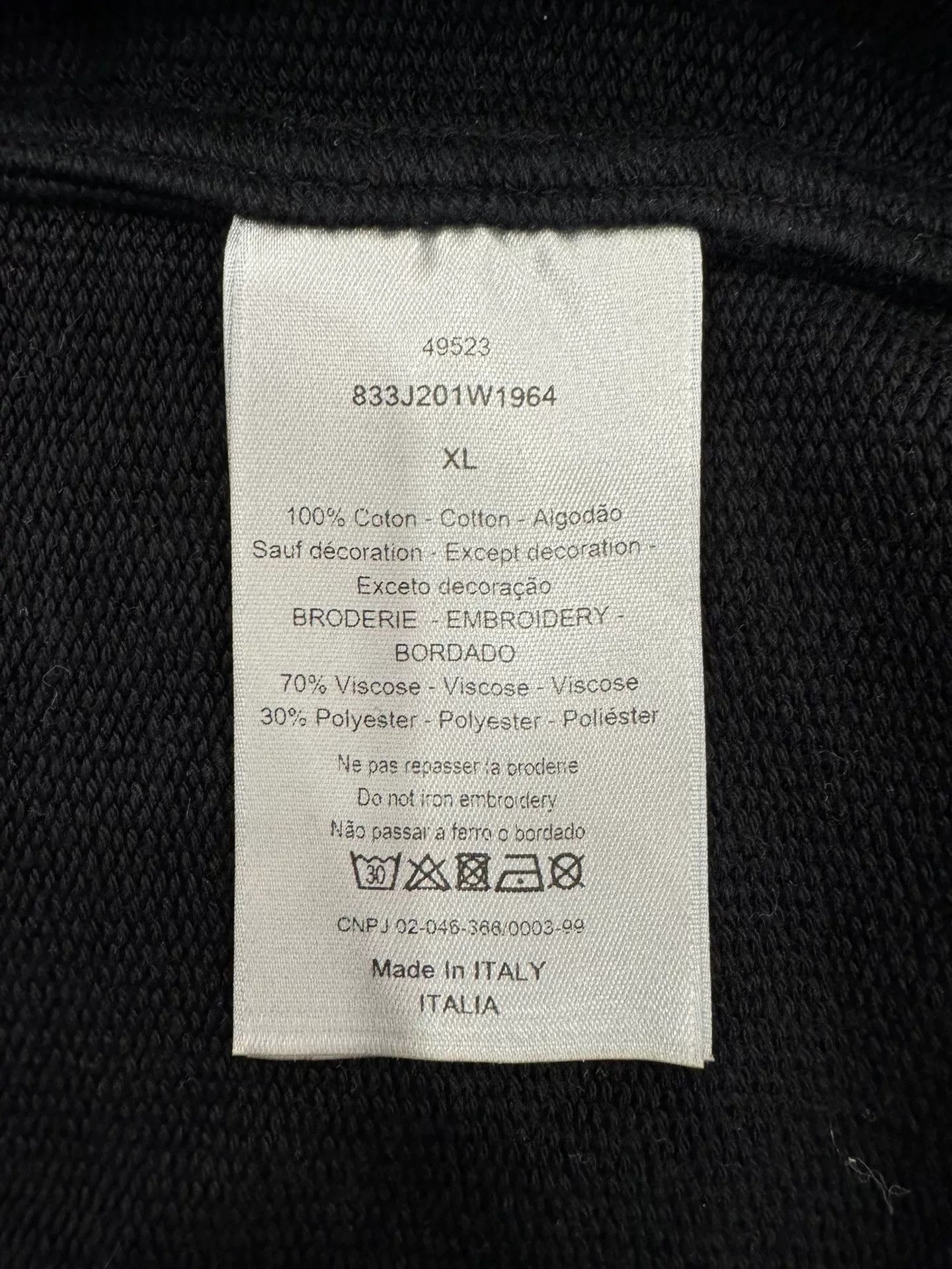 Dior Dior Bee Logo Black Zip Jacket XL Size US XL / EU 56 / 4 - 8 Thumbnail