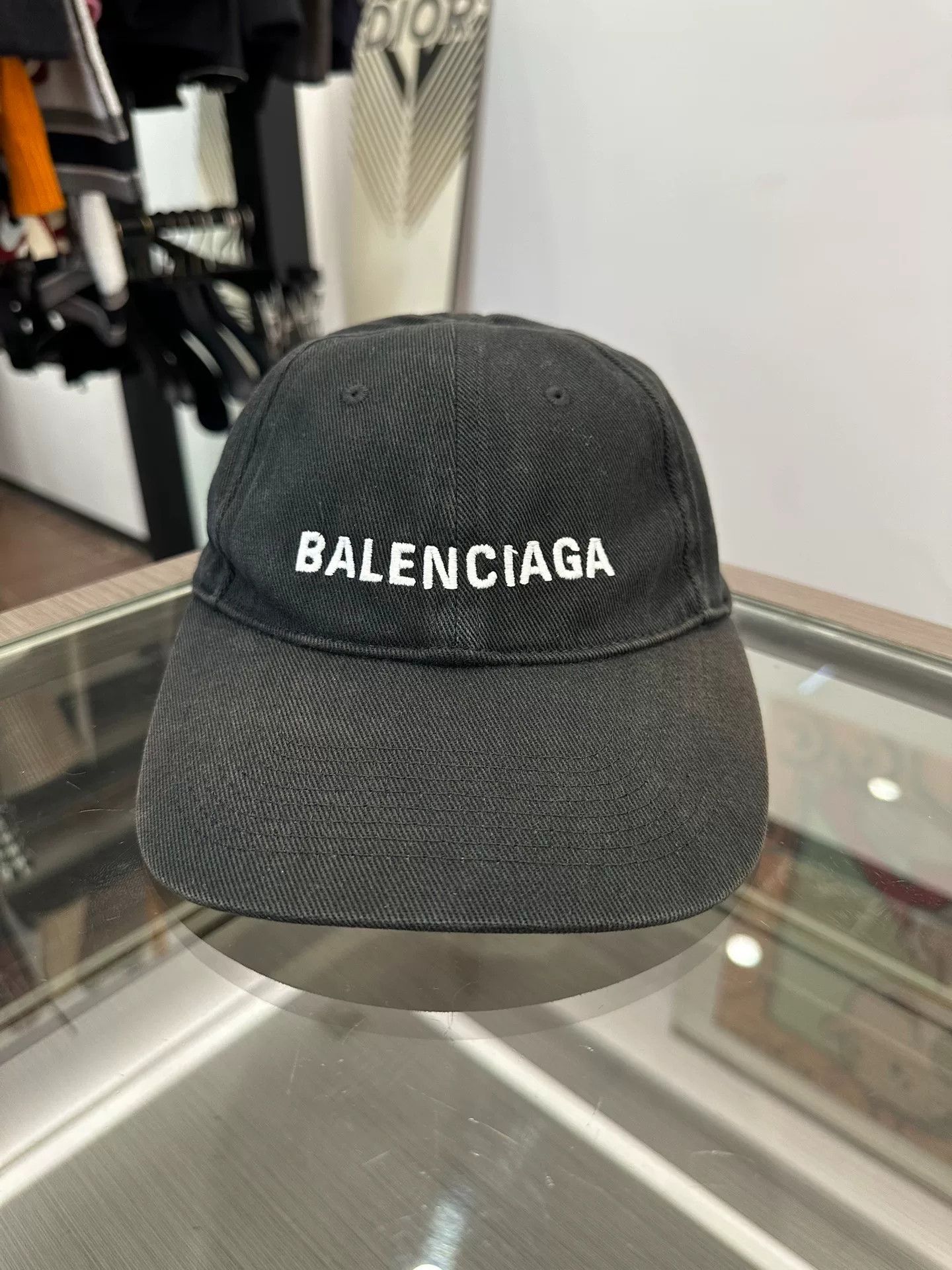 Balenciaga Balenciaga Logo Denim Baseball Cap Size ONE SIZE - 3 Thumbnail