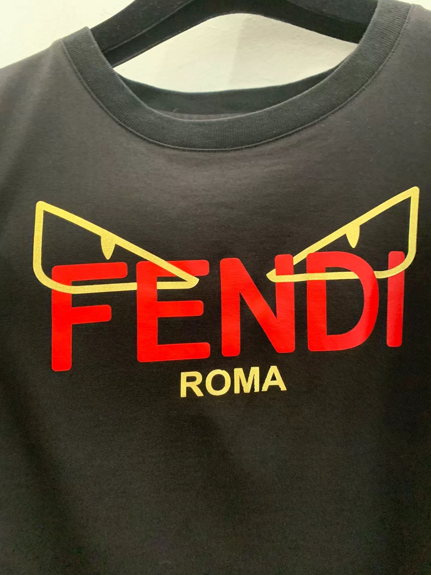 Fendi Fendi Red Letter Owl Logo Black Tee Size US L / EU 52-54 / 3 - 4 Thumbnail