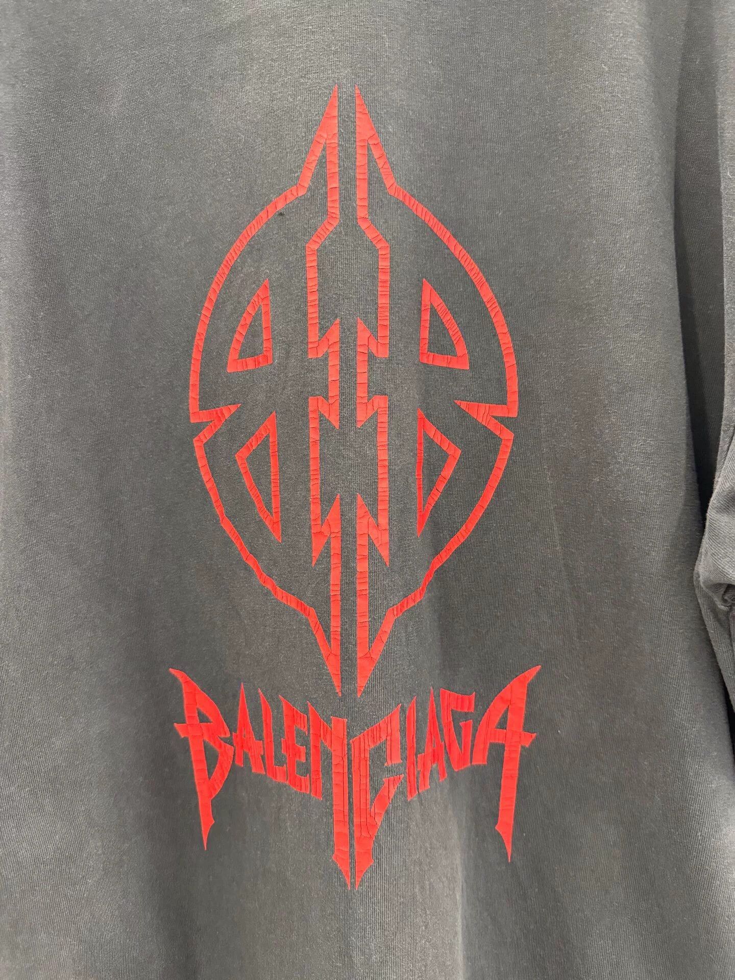 Balenciaga Balenciaga Red Double B Logo Black Tee Size US S / EU 44-46 / 1 - 4 Thumbnail