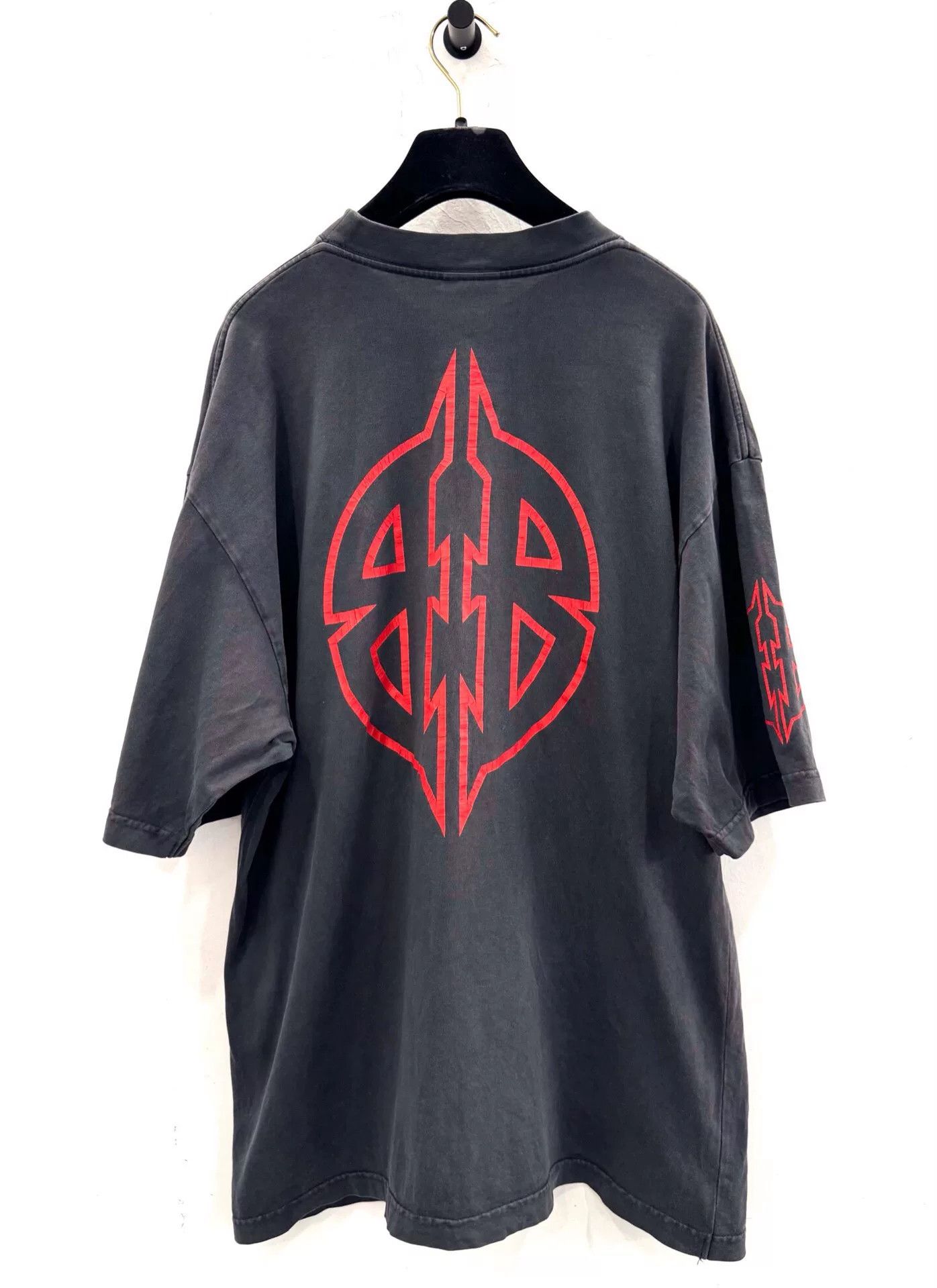 Balenciaga Balenciaga Red Double B Logo Black Tee Size US S / EU 44-46 / 1 - 3 Thumbnail