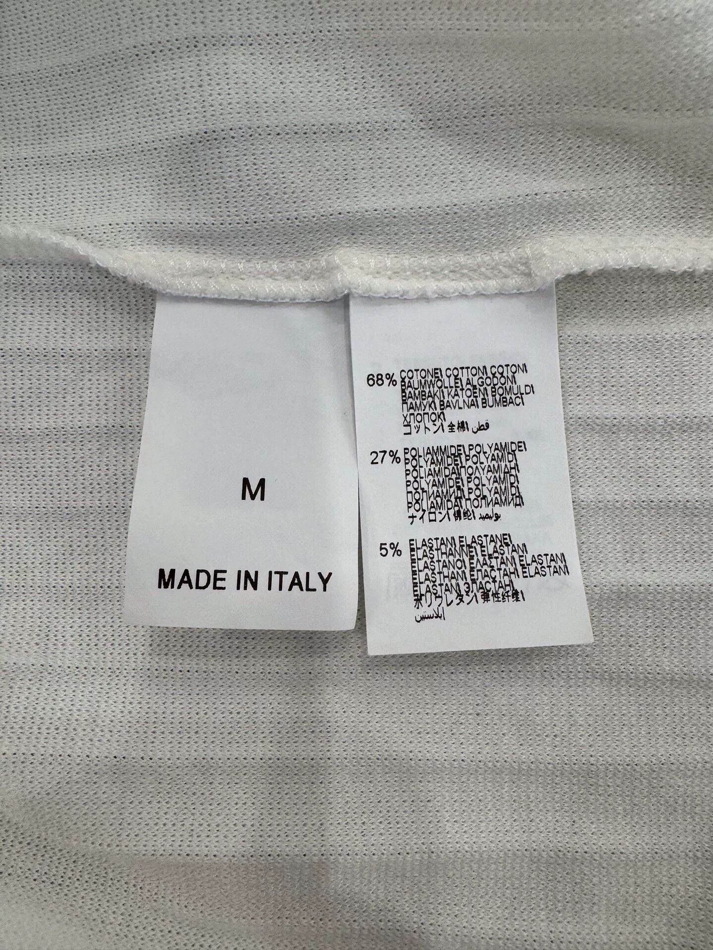 Brunello Cucinelli Brunello Cucinelli Men's White Badge Logo Ribbed Tee Size US M / EU 48-50 / 2 - 6 Thumbnail