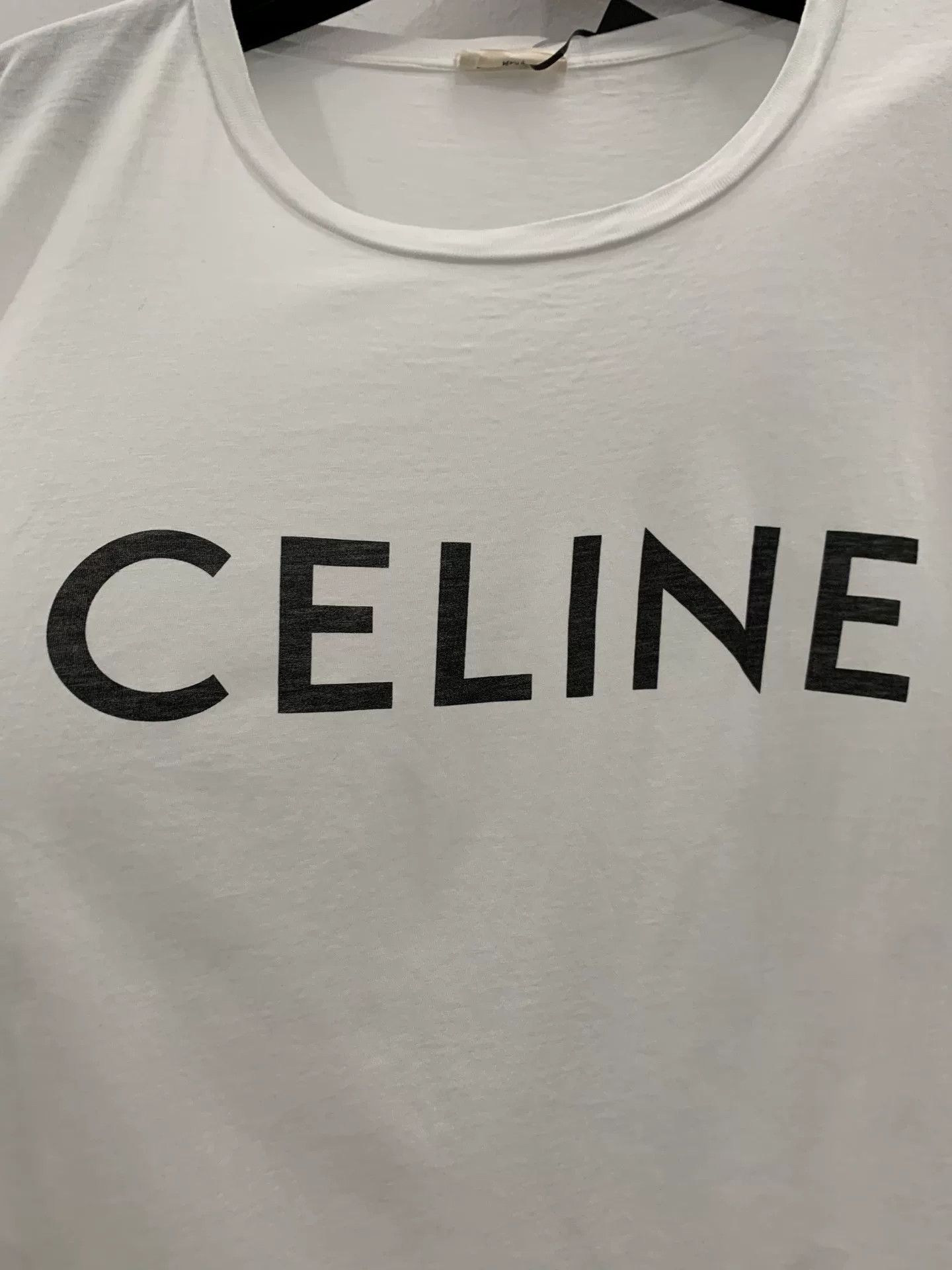 Celine Celine Black Logo White Short-Sleeve Tee L Size L / US 10 / IT 46 - 4 Thumbnail