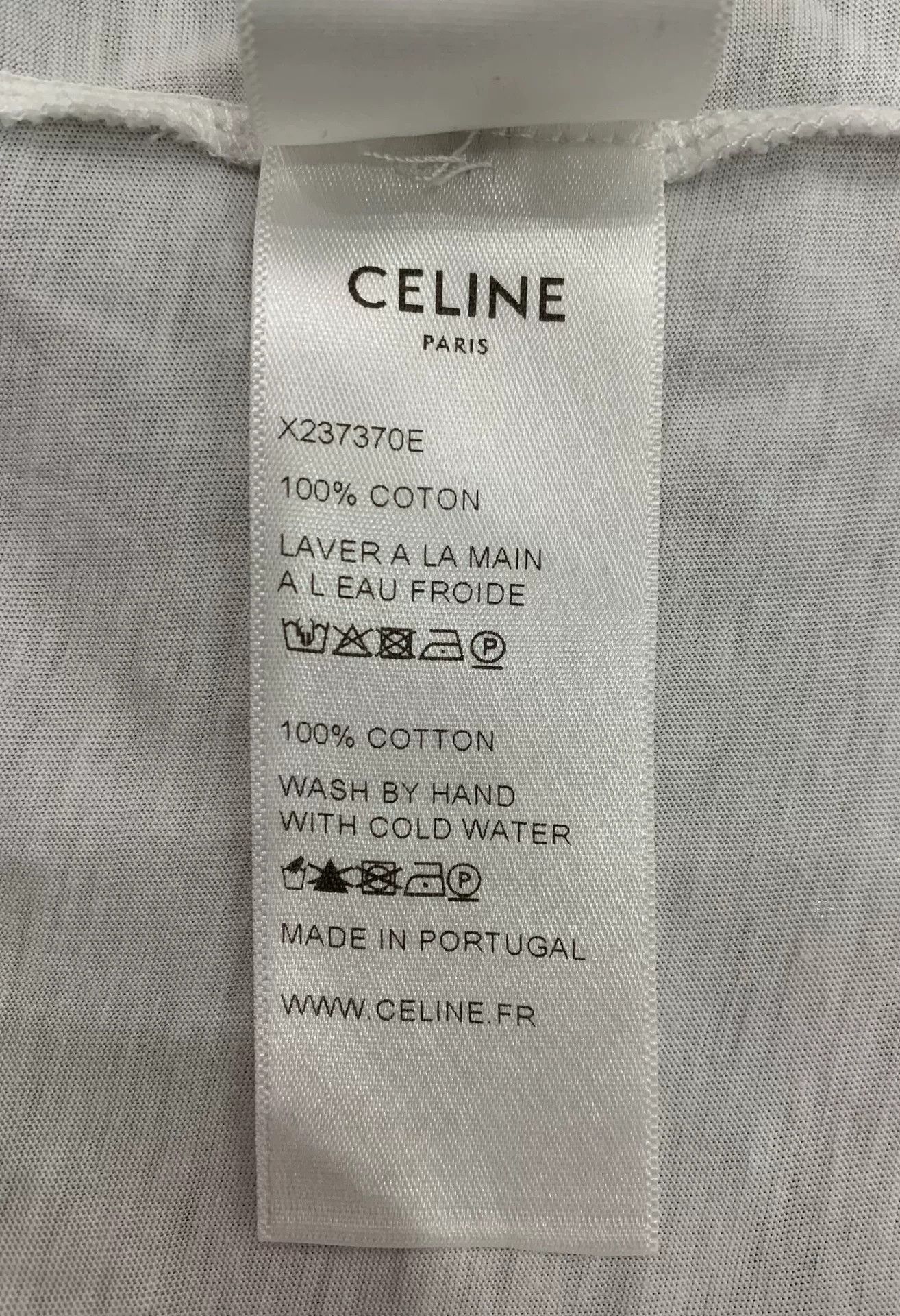 Celine Celine Black Logo White Short-Sleeve Tee L Size L / US 10 / IT 46 - 7 Thumbnail