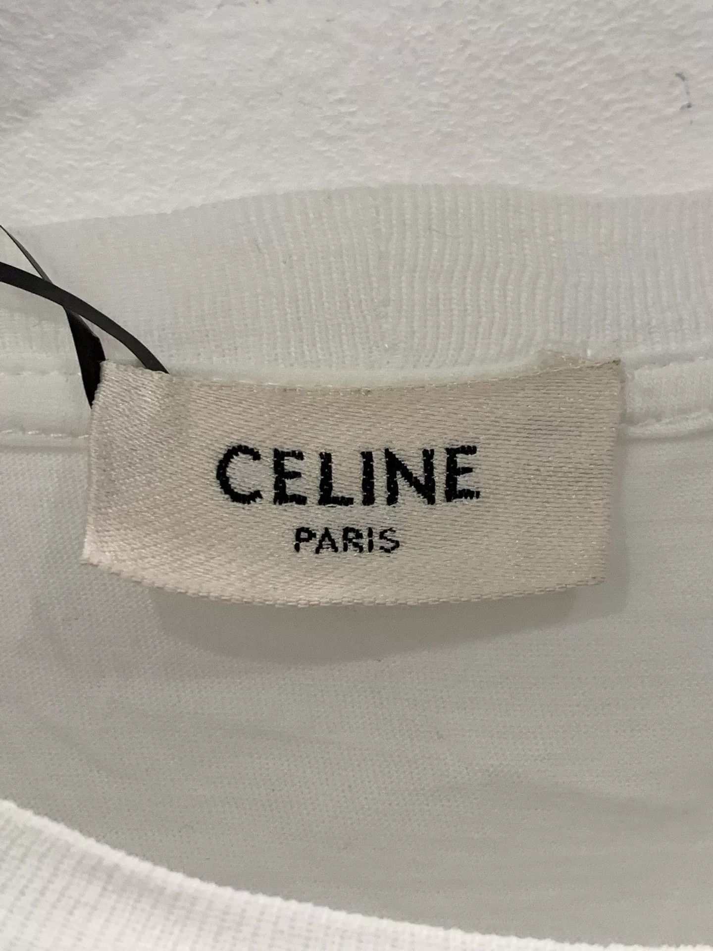 Celine Celine Black Logo White Short-Sleeve Tee L Size L / US 10 / IT 46 - 5 Thumbnail