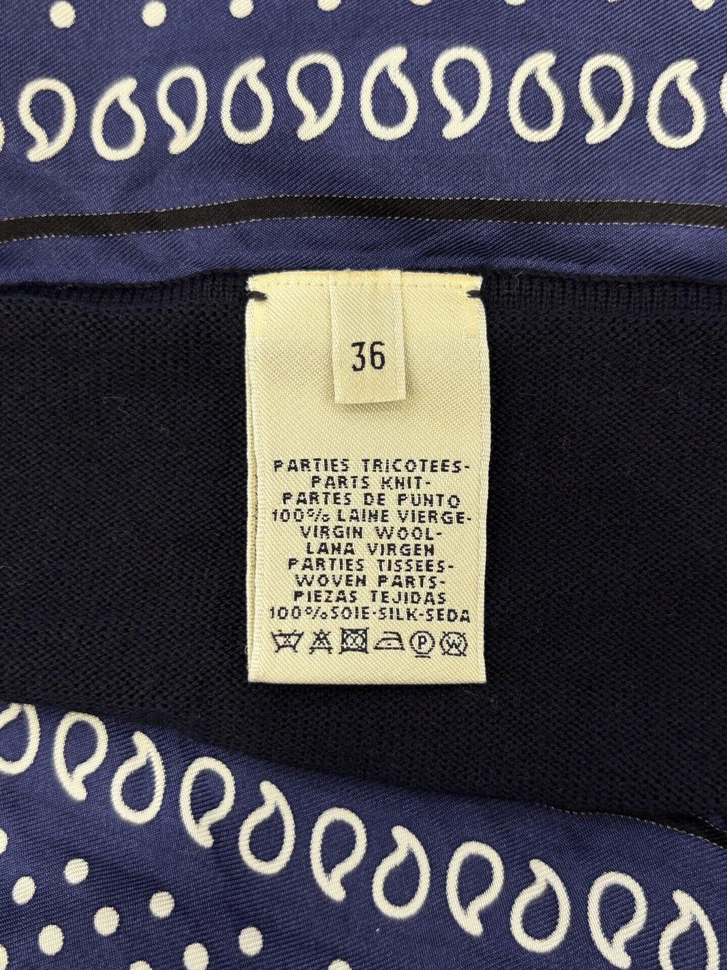 Hermes Hermes Equestrian Pattern Blue Wool Dress Size XS / US 0-2 / IT 36-38 - 5 Thumbnail