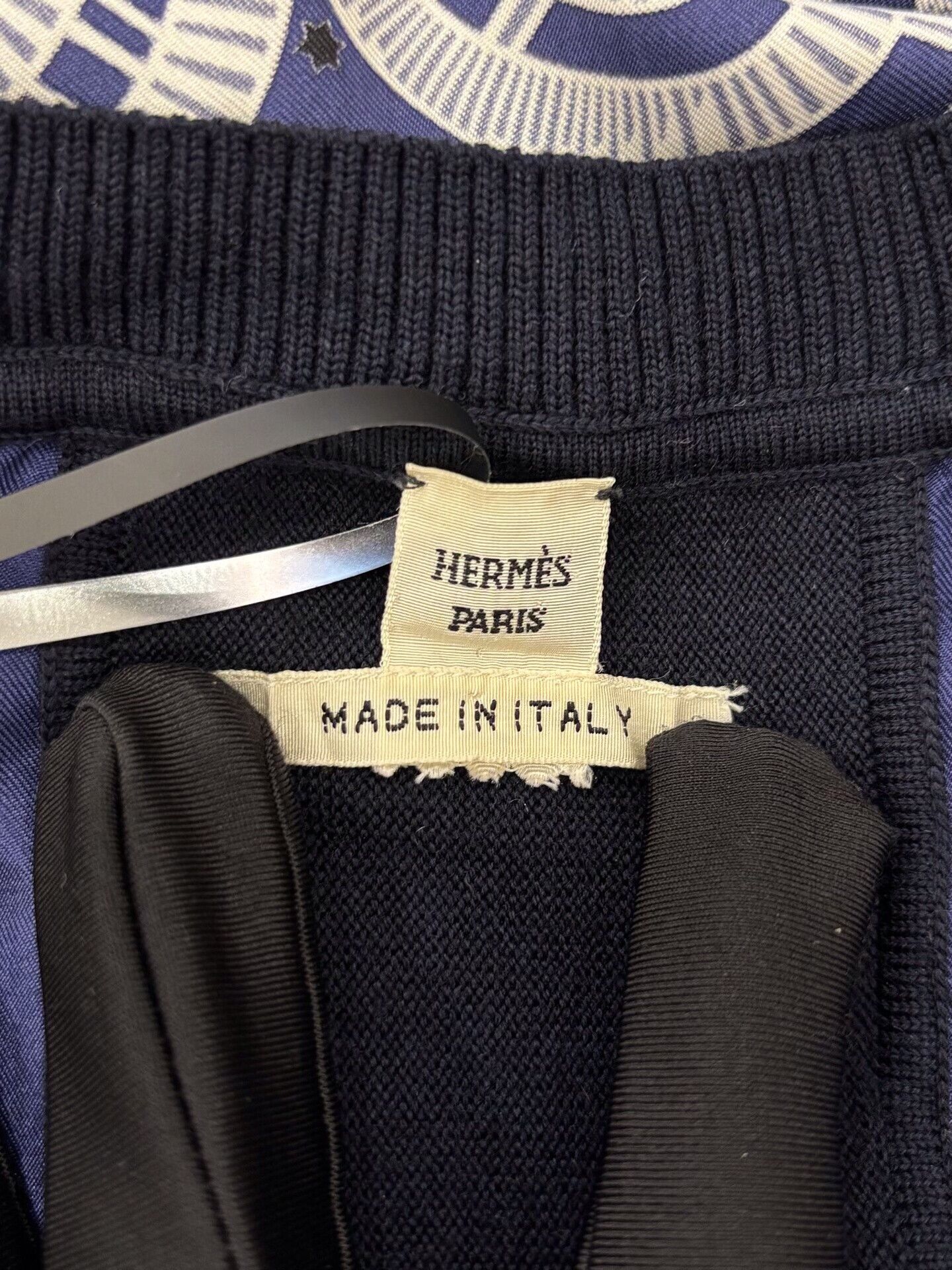Hermes Hermes Equestrian Pattern Blue Wool Dress Size XS / US 0-2 / IT 36-38 - 4 Thumbnail