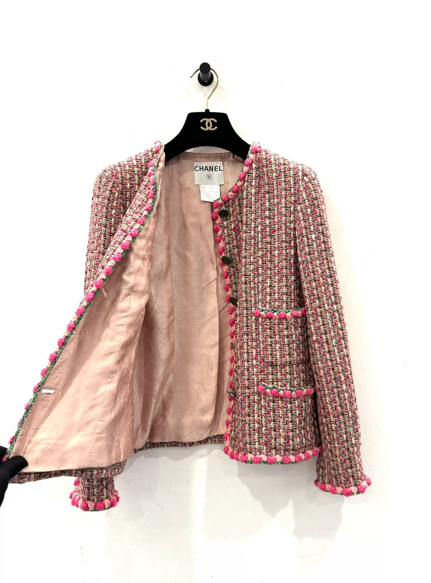 Chanel Chanel Pink Tweed Woven Jacket Size XXS / US 00 / IT 34 - 5 Thumbnail