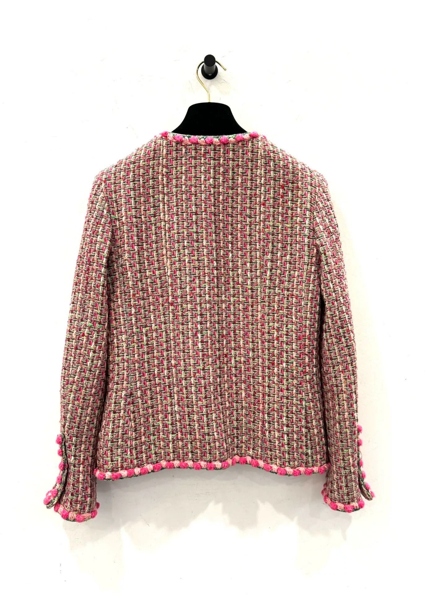 Chanel Chanel Pink Tweed Woven Jacket Size XXS / US 00 / IT 34 - 4 Thumbnail