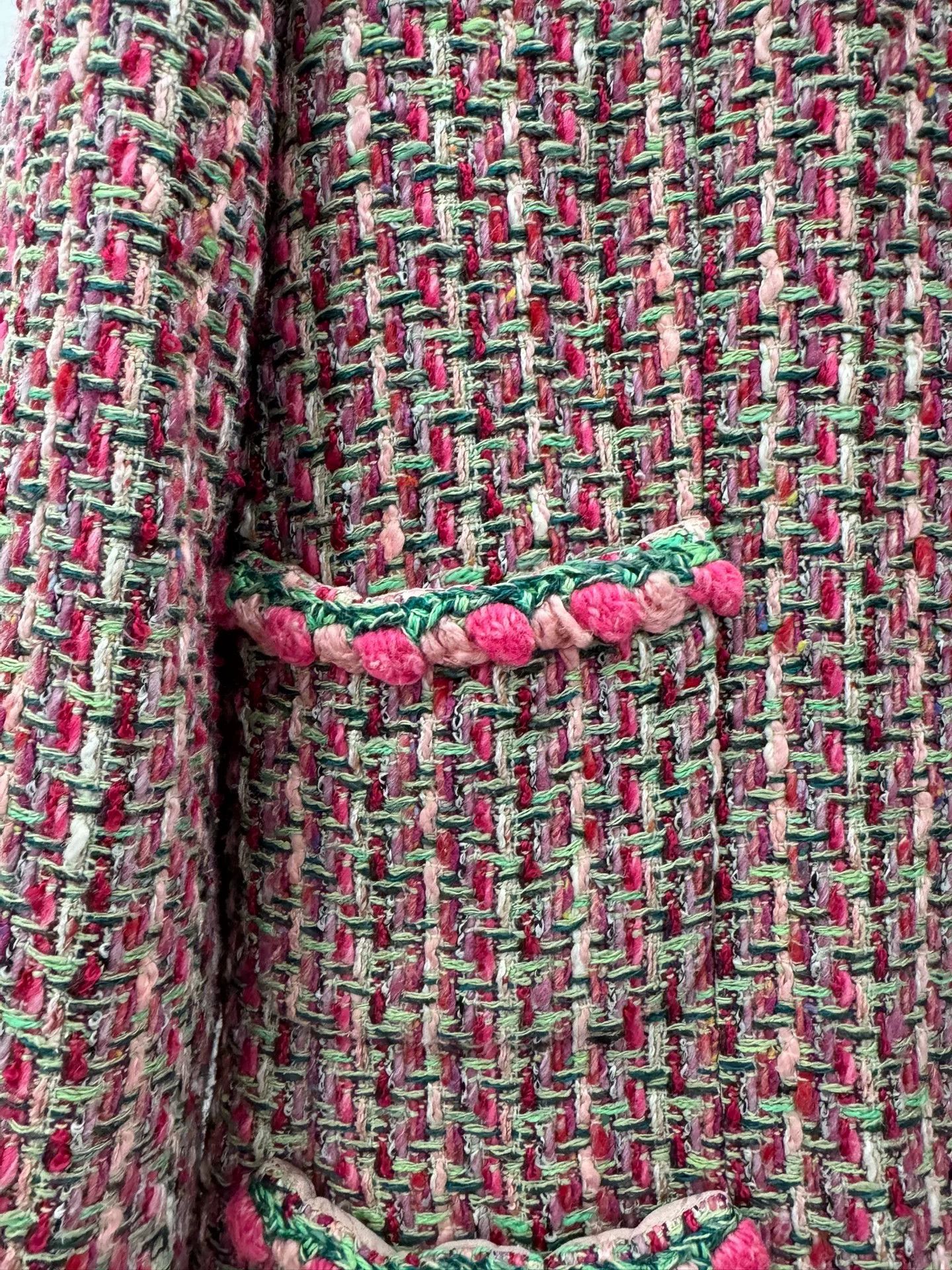 Chanel Chanel Pink Tweed Woven Jacket Size XXS / US 00 / IT 34 - 6 Thumbnail