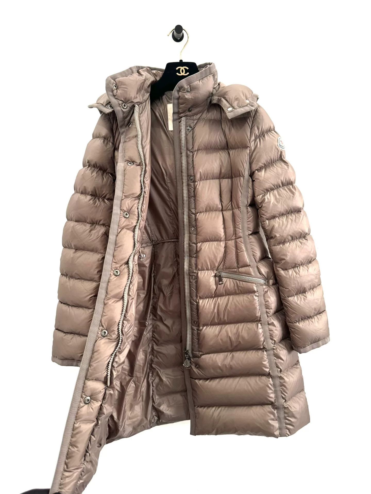 Moncler Moncler Hermine Gray Logo Women's Down Jacket Size XS / US 0-2 / IT 36-38 - 3 Thumbnail