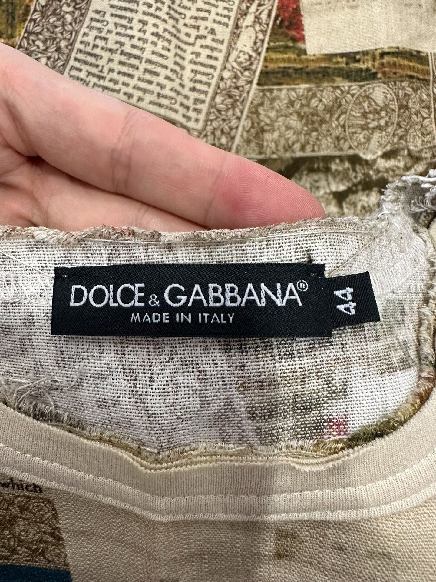 Dolce & Gabbana Dolce & Gabbana Runway Italian Carriage Linen Mid-Sleeve Tee Size US S / EU 44-46 / 1 - 4 Thumbnail