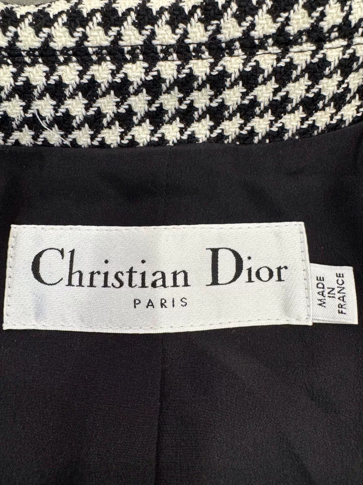 Dior Dior Women's Houndstooth Wool Jacket Size XS / US 0-2 / IT 36-38 - 5 Thumbnail