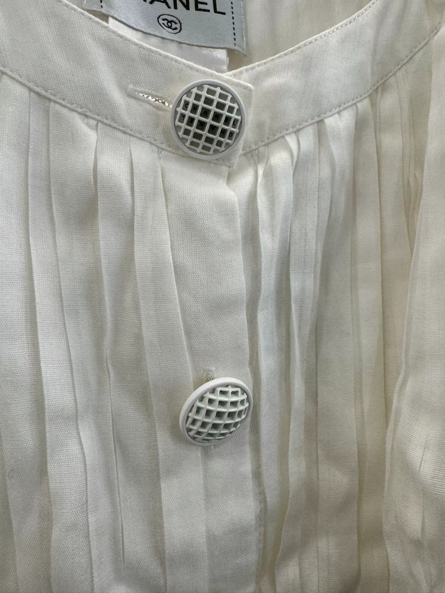 Chanel Chanel Black White Pleated Women's Top Size M / US 6-8 / IT 42-44 - 4 Thumbnail