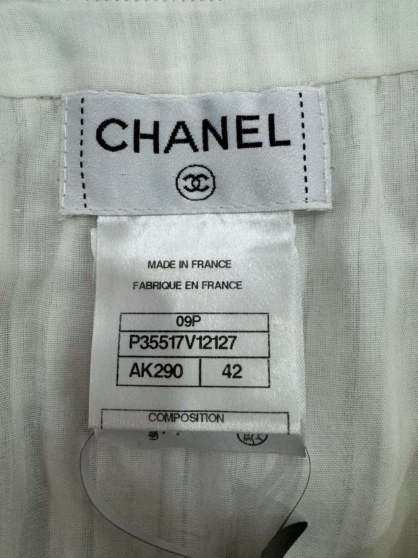 Chanel Chanel Black White Pleated Women's Top Size M / US 6-8 / IT 42-44 - 5 Thumbnail