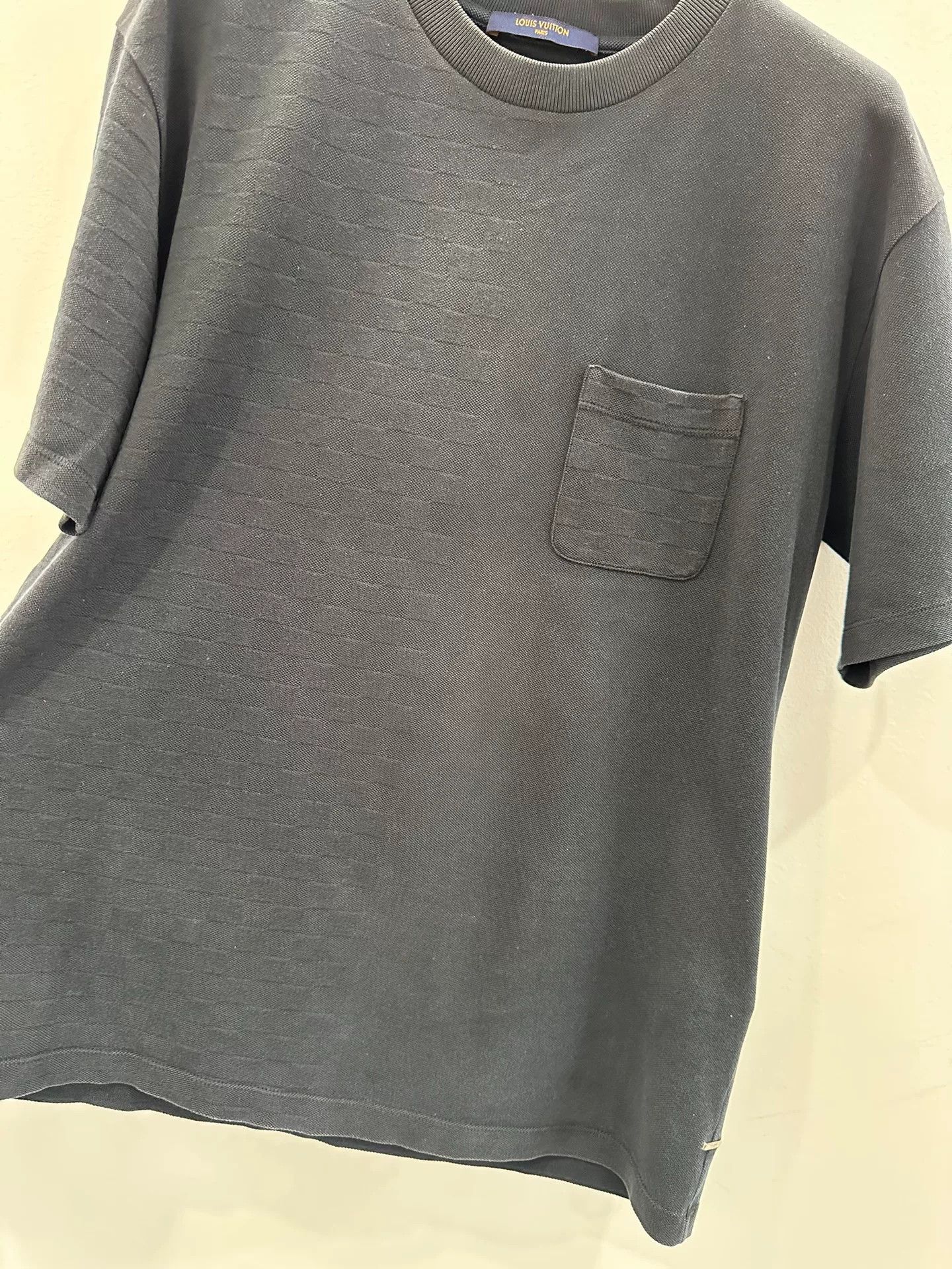 Louis Vuitton Louis Vuitton Black Damier 3D Pocket Tee Size US L / EU 52-54 / 3 - 3 Thumbnail