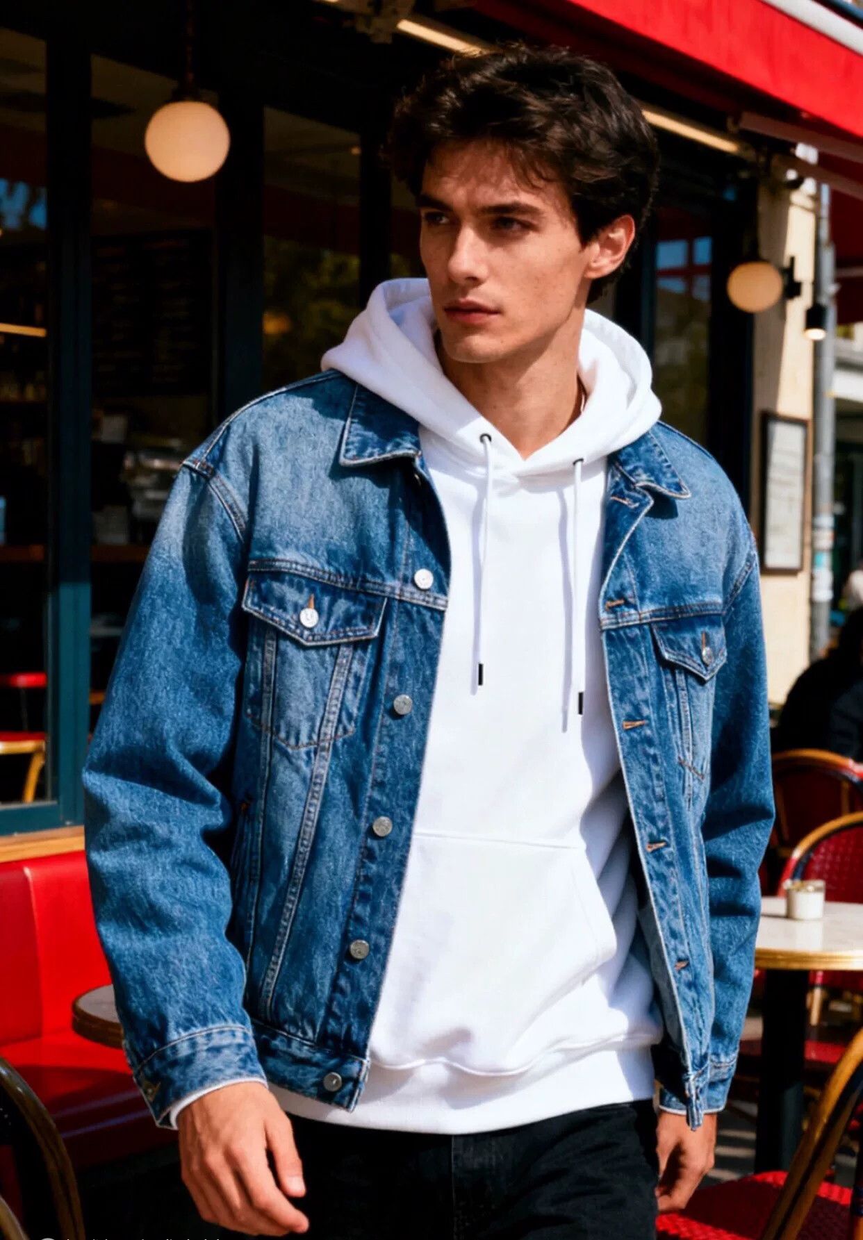 Balenciaga Balenciaga Logo Print Single-Breasted Denim Jacket Size US S / EU 44-46 / 1 - 2 Thumbnail