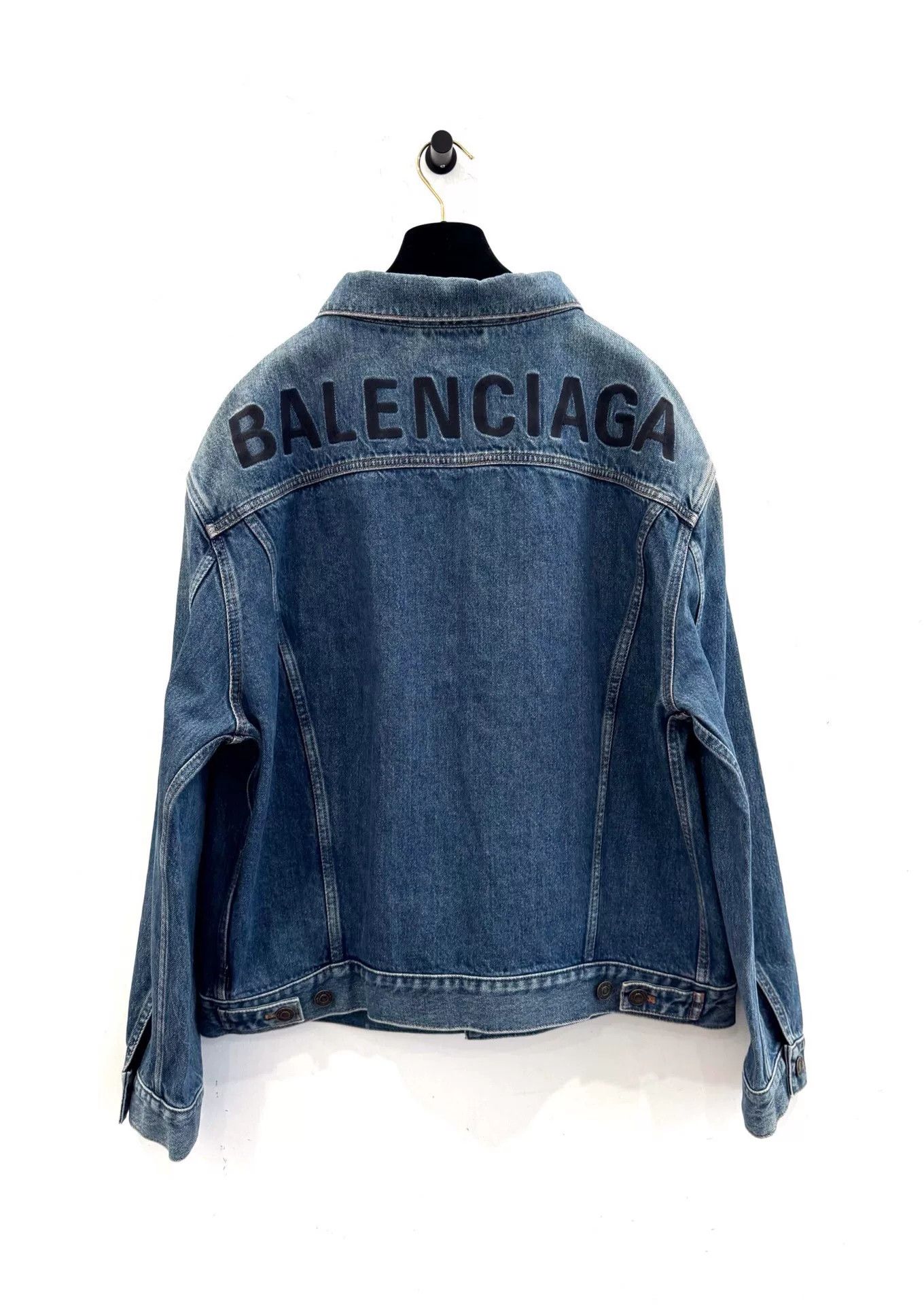 Balenciaga Balenciaga Logo Print Single-Breasted Denim Jacket Size US S / EU 44-46 / 1 - 3 Thumbnail