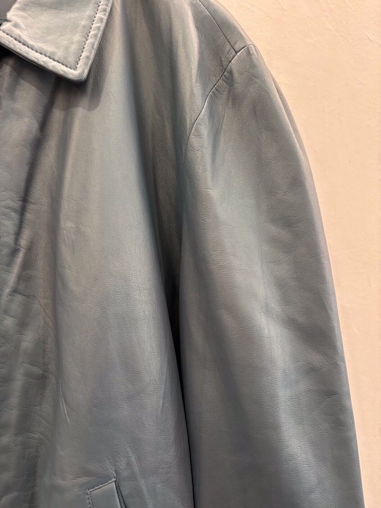 Prada Prada Men's Blue Lambskin Leather Jacket Size US M / EU 48-50 / 2 - 4 Thumbnail
