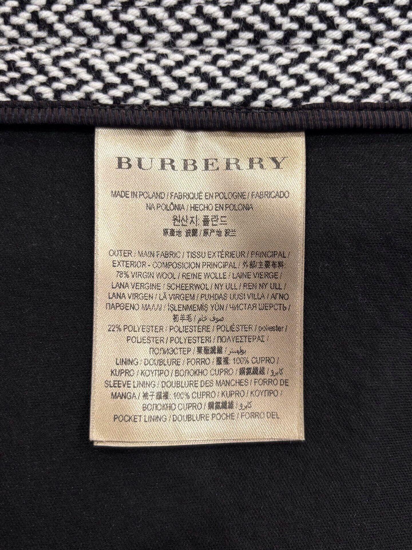 Burberry Burberry London Black White Houndstooth Wool Trench Coat Size XXS / US 00 / IT 34 - 7 Thumbnail