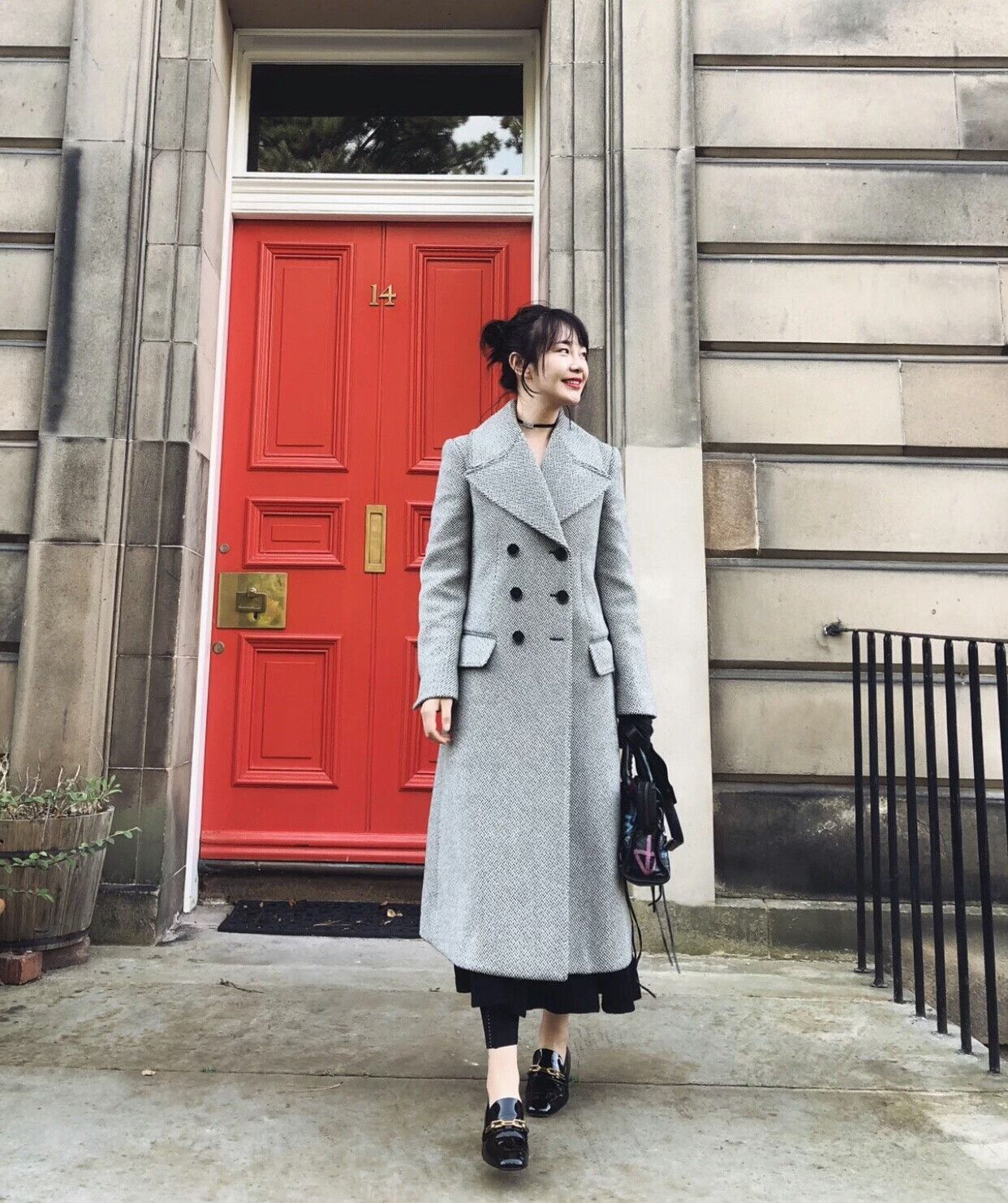 Burberry Burberry London Black White Houndstooth Wool Trench Coat Size XXS / US 00 / IT 34 - 2 Thumbnail