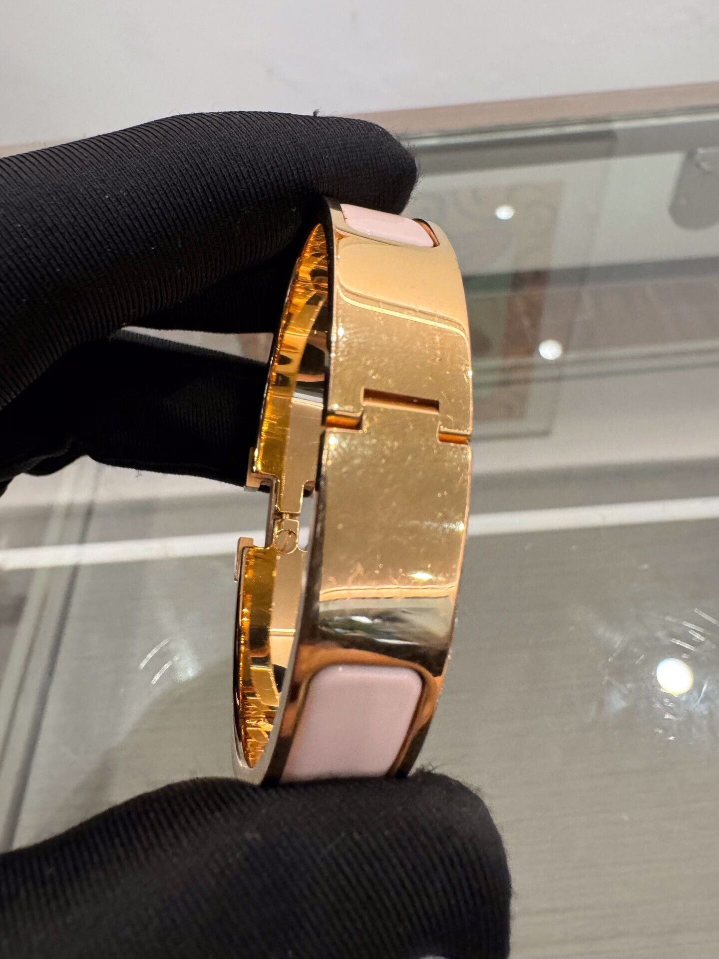 Hermes Hermes Clic H Enamel Gold Bracelet Size ONE SIZE - 4 Thumbnail