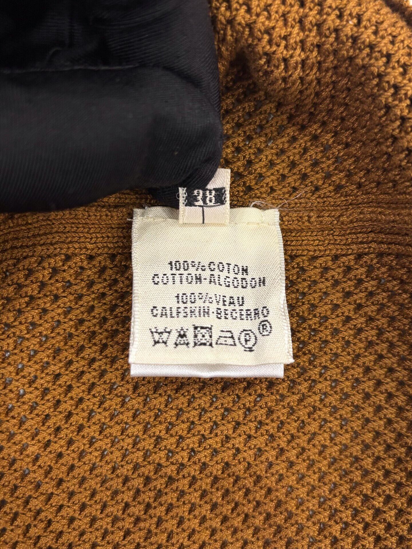 Hermes Hermes Brown Mesh Stripe Logo Tee Size S / US 4 / IT 40 - 6 Thumbnail