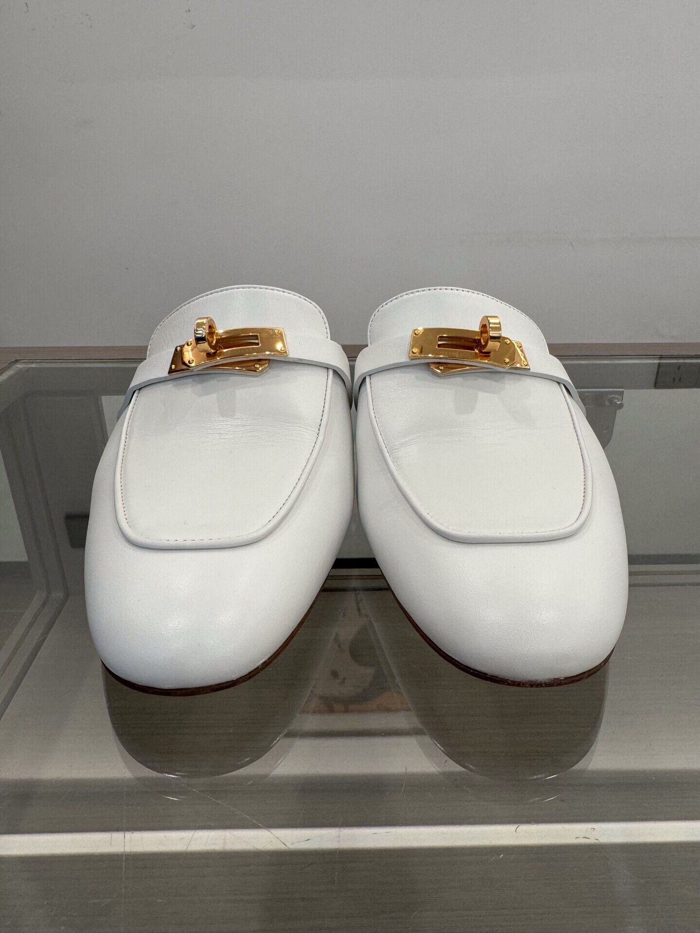 Hermes Hermes Oz White Kelly Buckle Mules Size US 8 / IT 38 - 3 Thumbnail