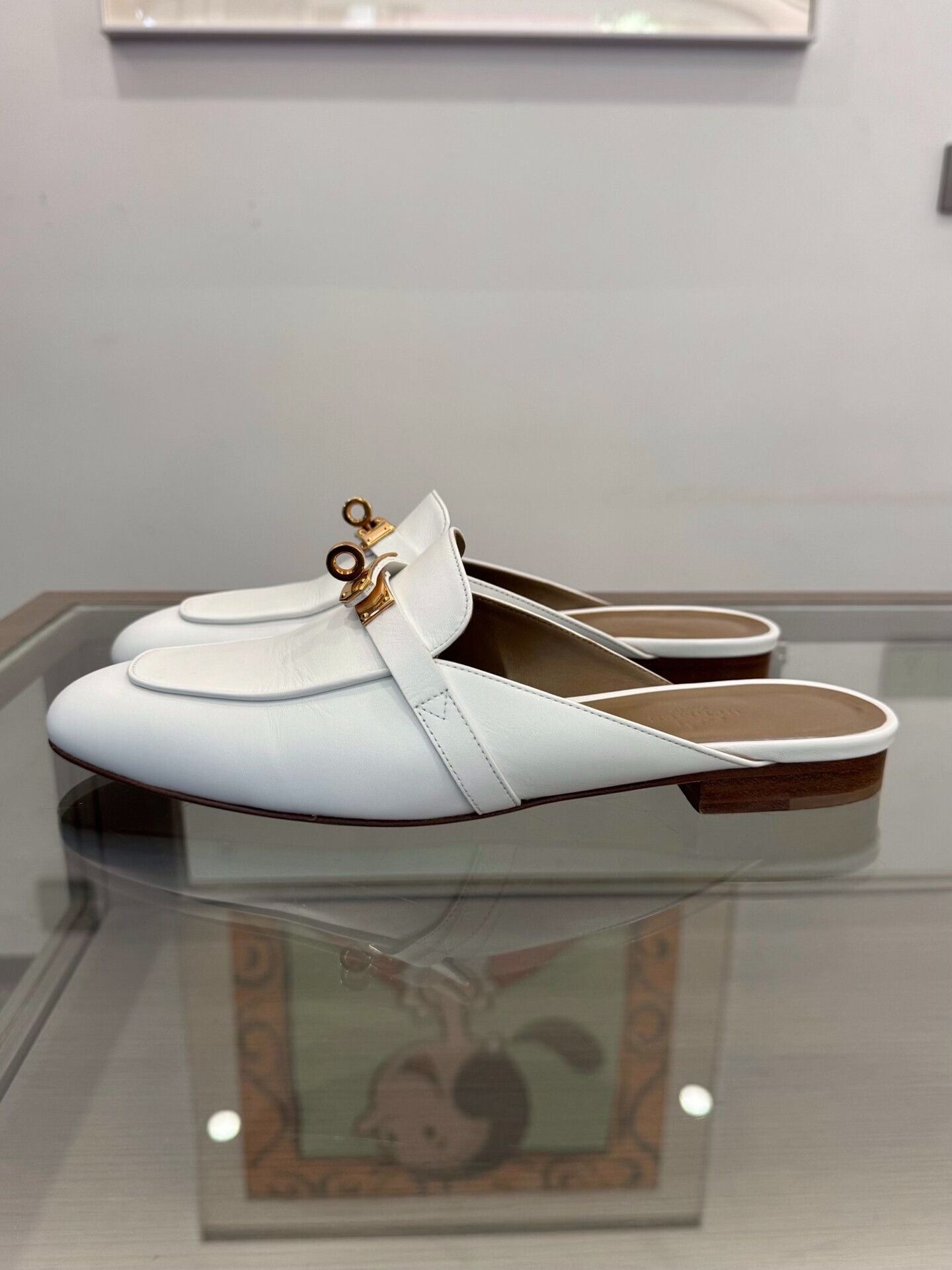 Hermes Hermes Oz White Kelly Buckle Mules Size US 8 / IT 38 - 4 Thumbnail
