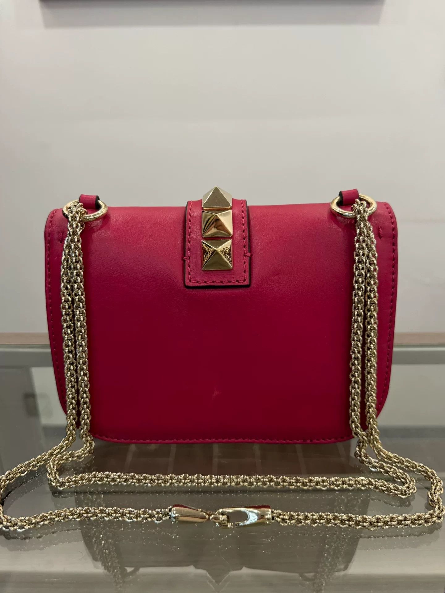 Valentino Valentino Rockstud Red Studded Chain Shoulder Bag 20cm Size ONE SIZE - 3 Thumbnail