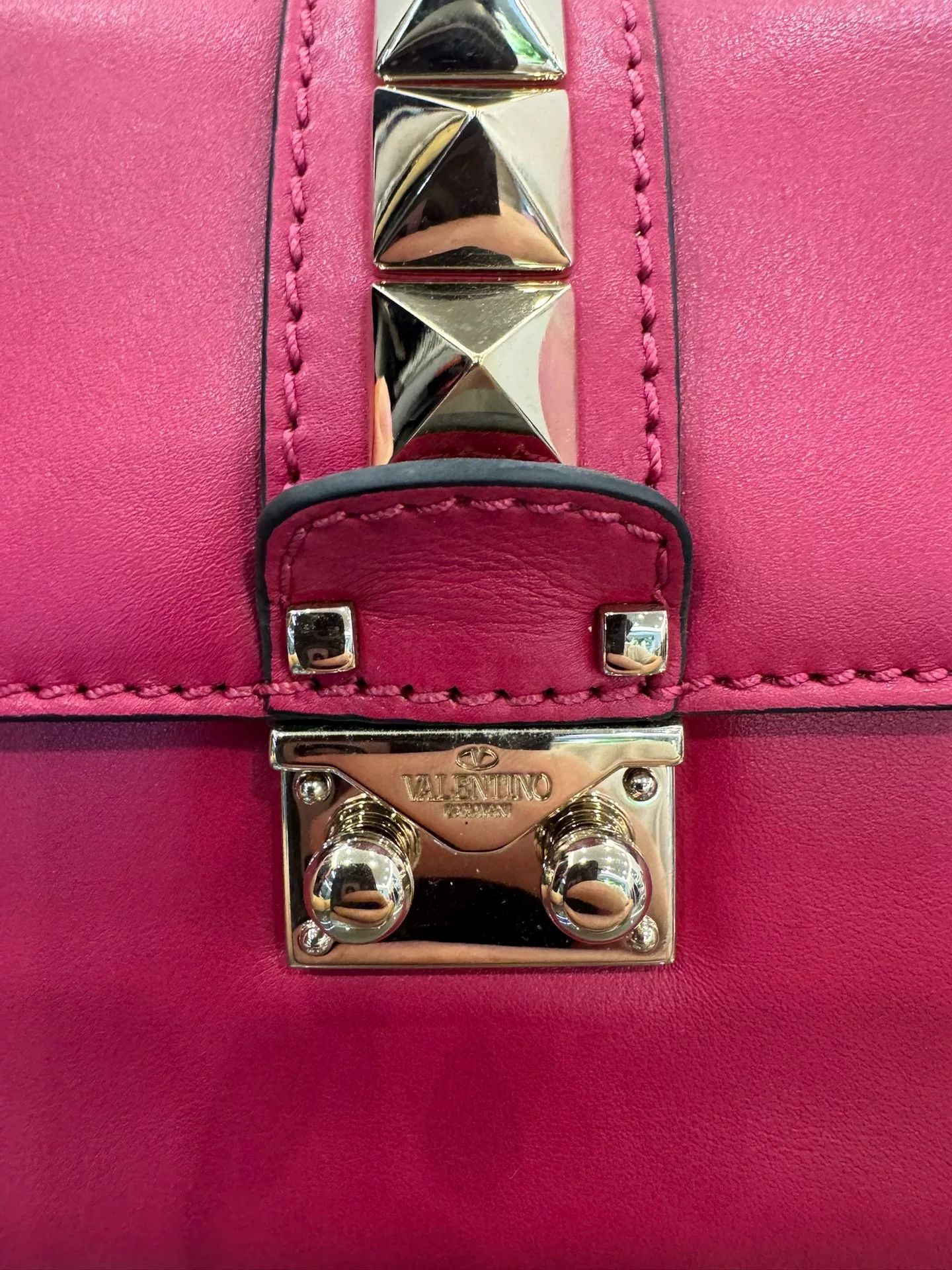 Valentino Valentino Rockstud Red Studded Chain Shoulder Bag 20cm Size ONE SIZE - 4 Thumbnail