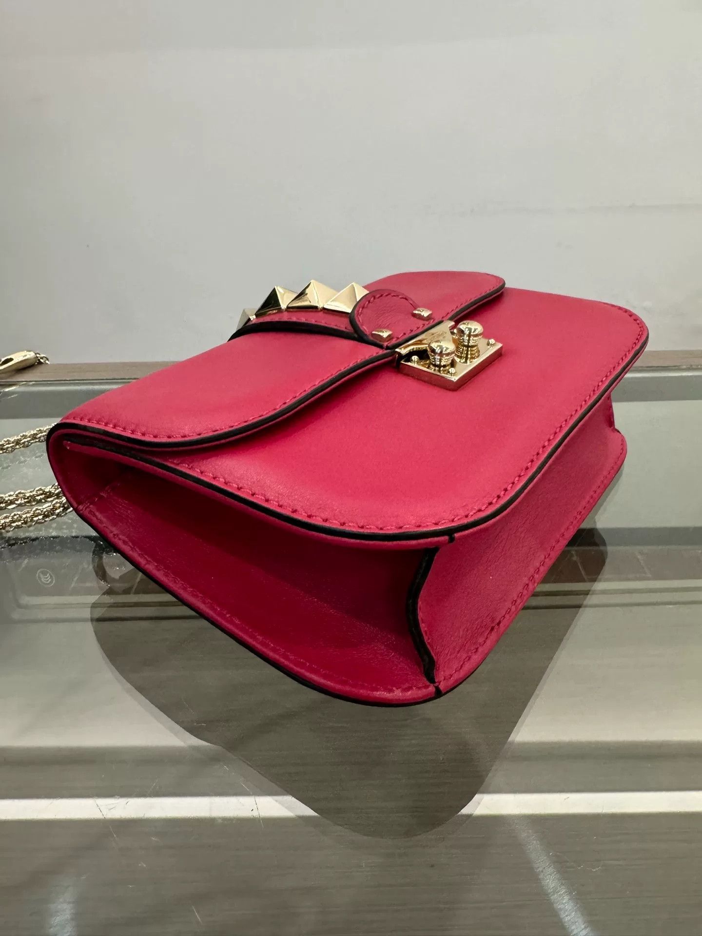 Valentino Valentino Rockstud Red Studded Chain Shoulder Bag 20cm Size ONE SIZE - 6 Thumbnail