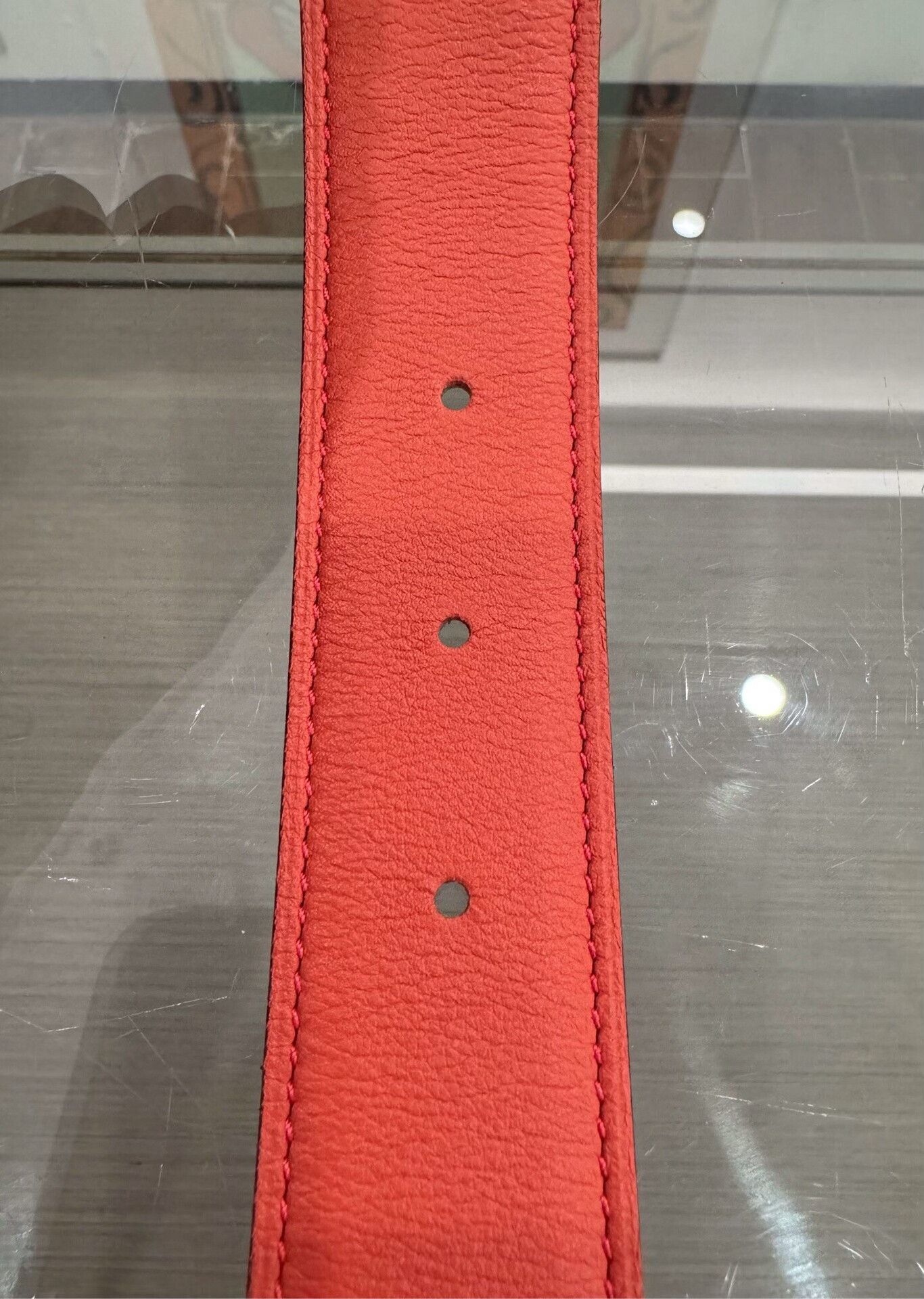 Hermes Hermes 3.2cm Red White Belt Size ONE SIZE - 6 Thumbnail