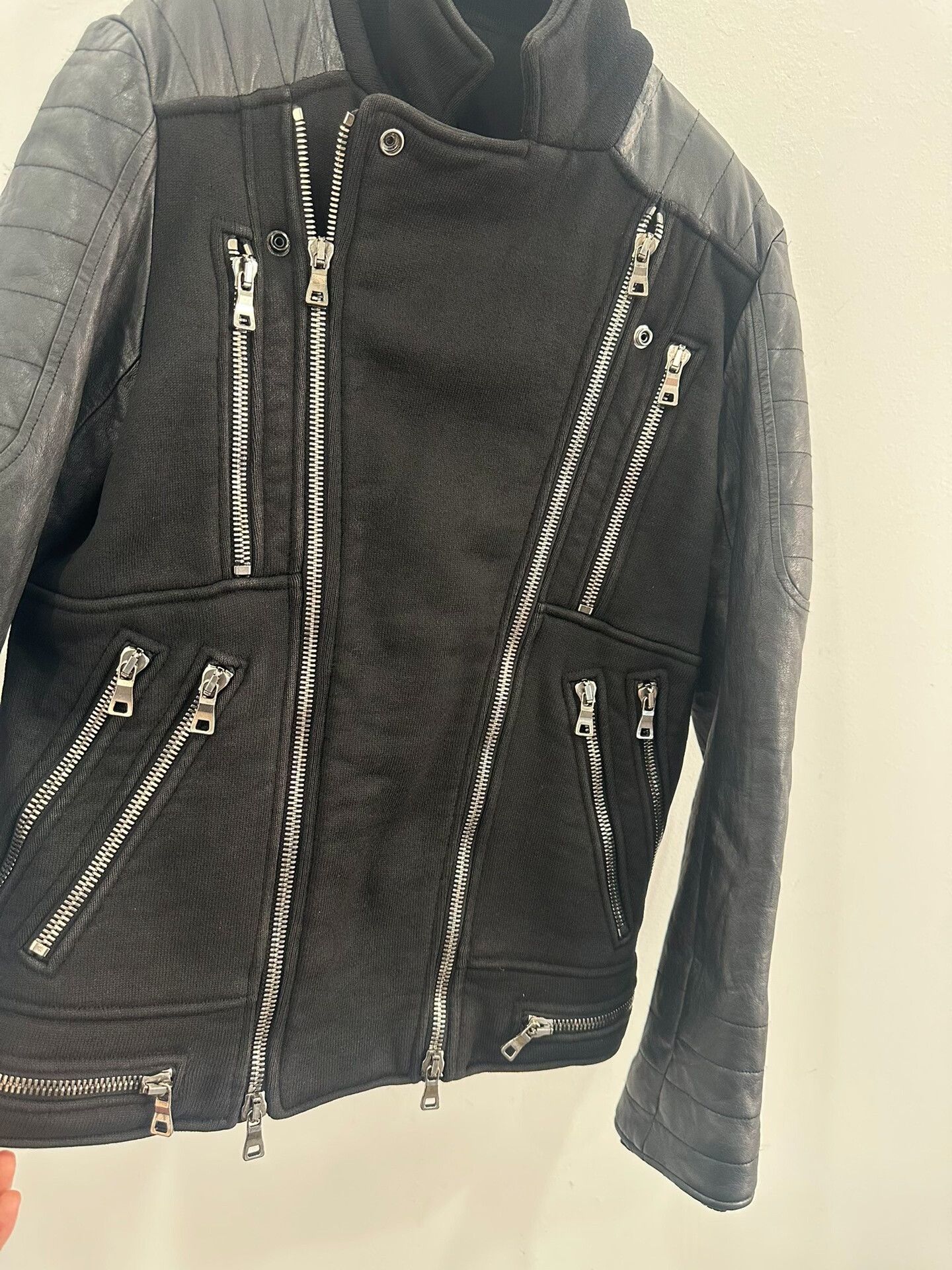 Balmain Balmain Black Zipper Biker Leather Jacket Size US M / EU 48-50 / 2 - 4 Thumbnail
