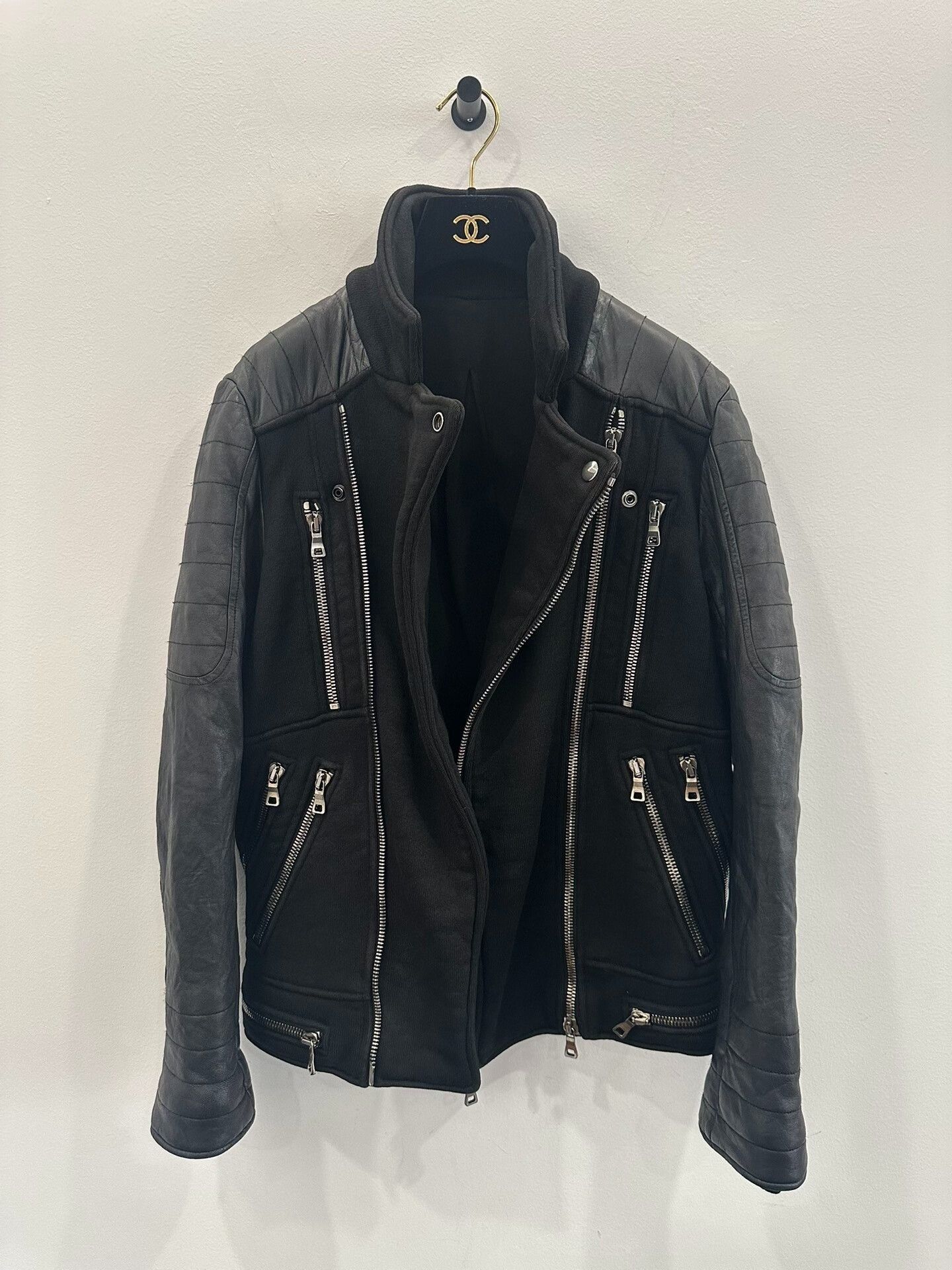 Balmain Balmain Black Zipper Biker Leather Jacket Size US M / EU 48-50 / 2 - 2 Thumbnail