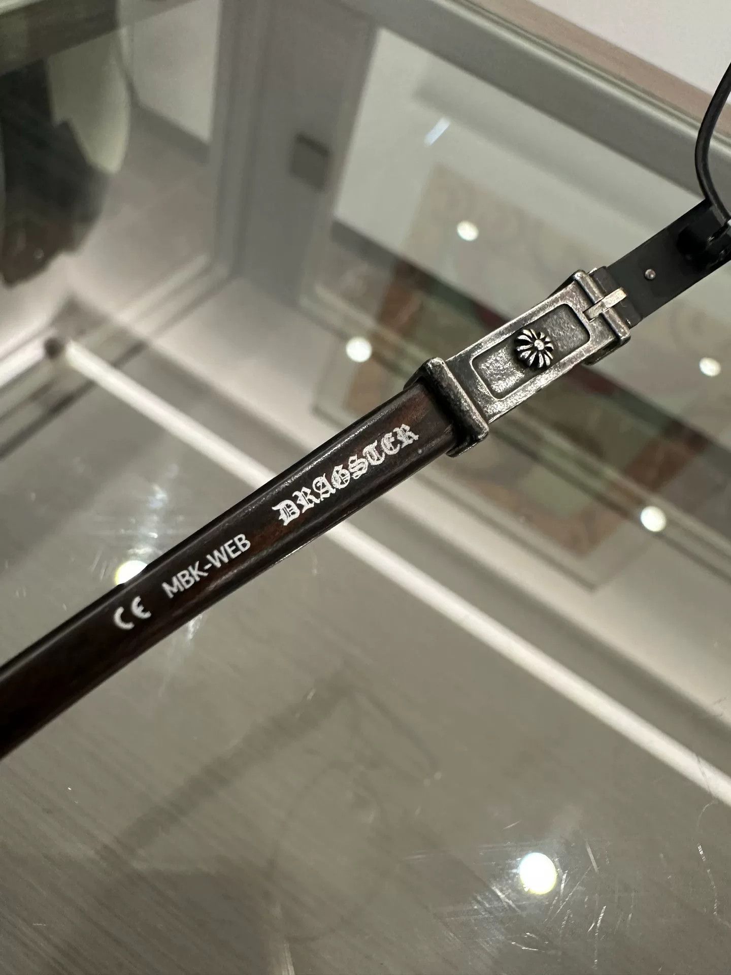 Chrome Hearts Chrome Hearts Side Silver Cross Wood Glasses Size ONE SIZE - 8 Thumbnail