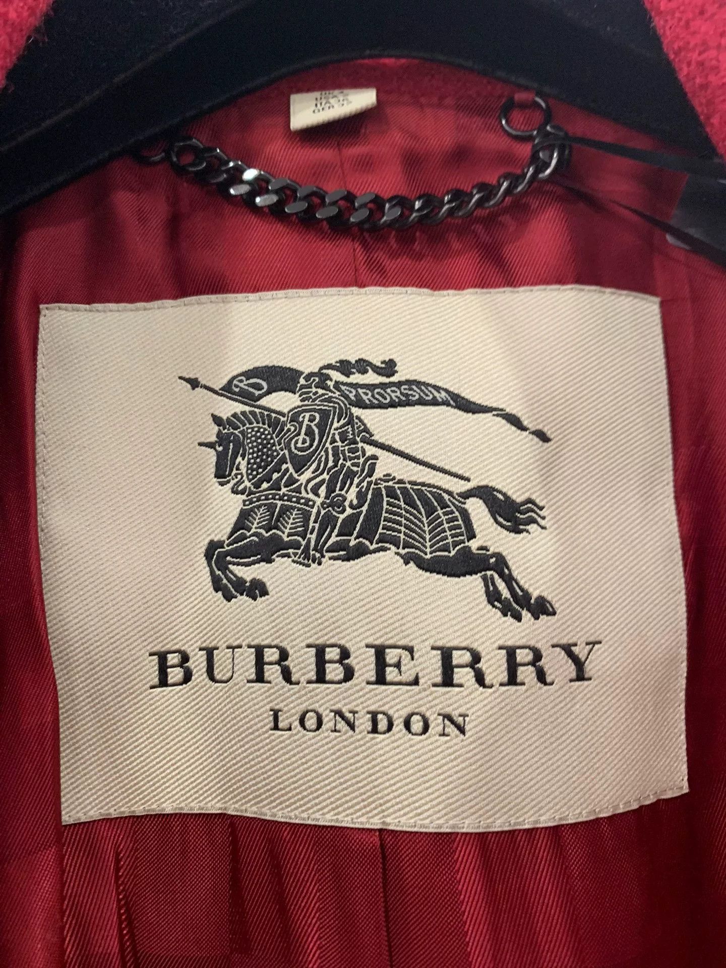 Burberry Burberry Red Women's Wool Coat Size XXS / US 00 / IT 34 - 4 Thumbnail