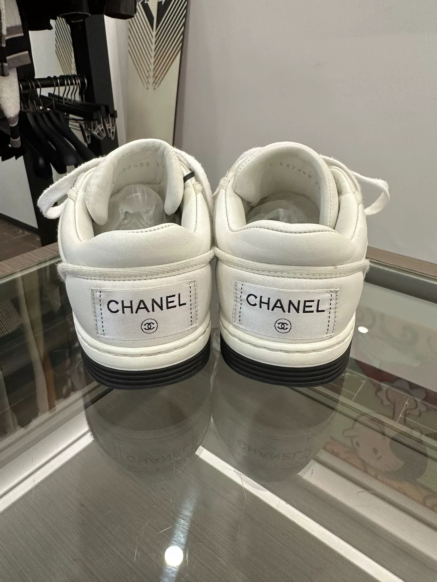 Chanel Chanel White Double C Logo Sneakers Size US 6 / IT 36 - 5 Thumbnail