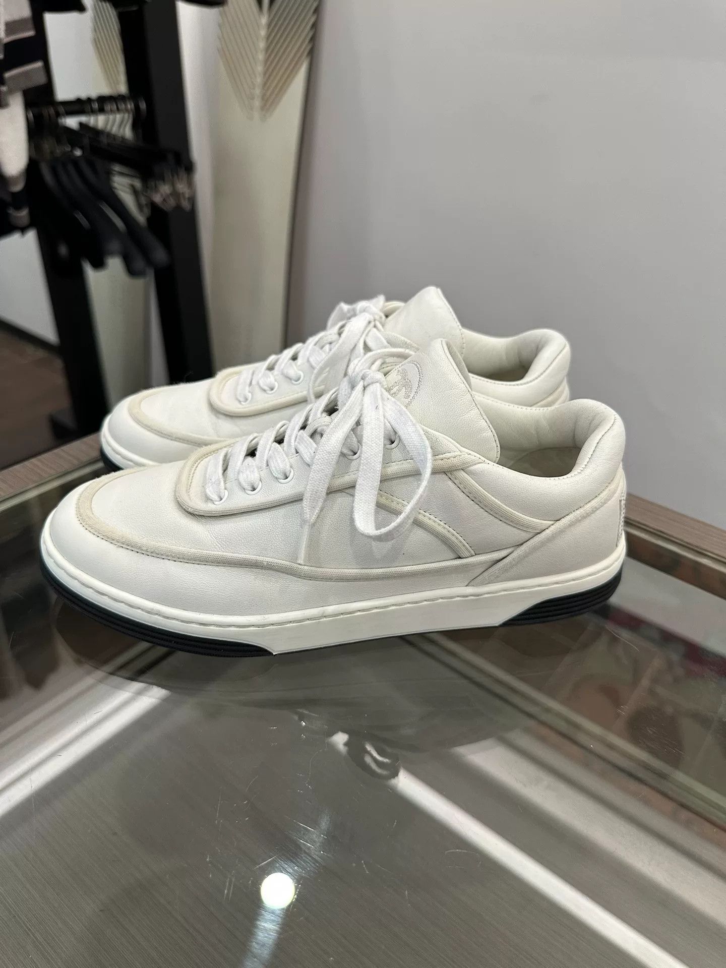 Chanel Chanel White Double C Logo Sneakers Size US 6 / IT 36 - 4 Thumbnail