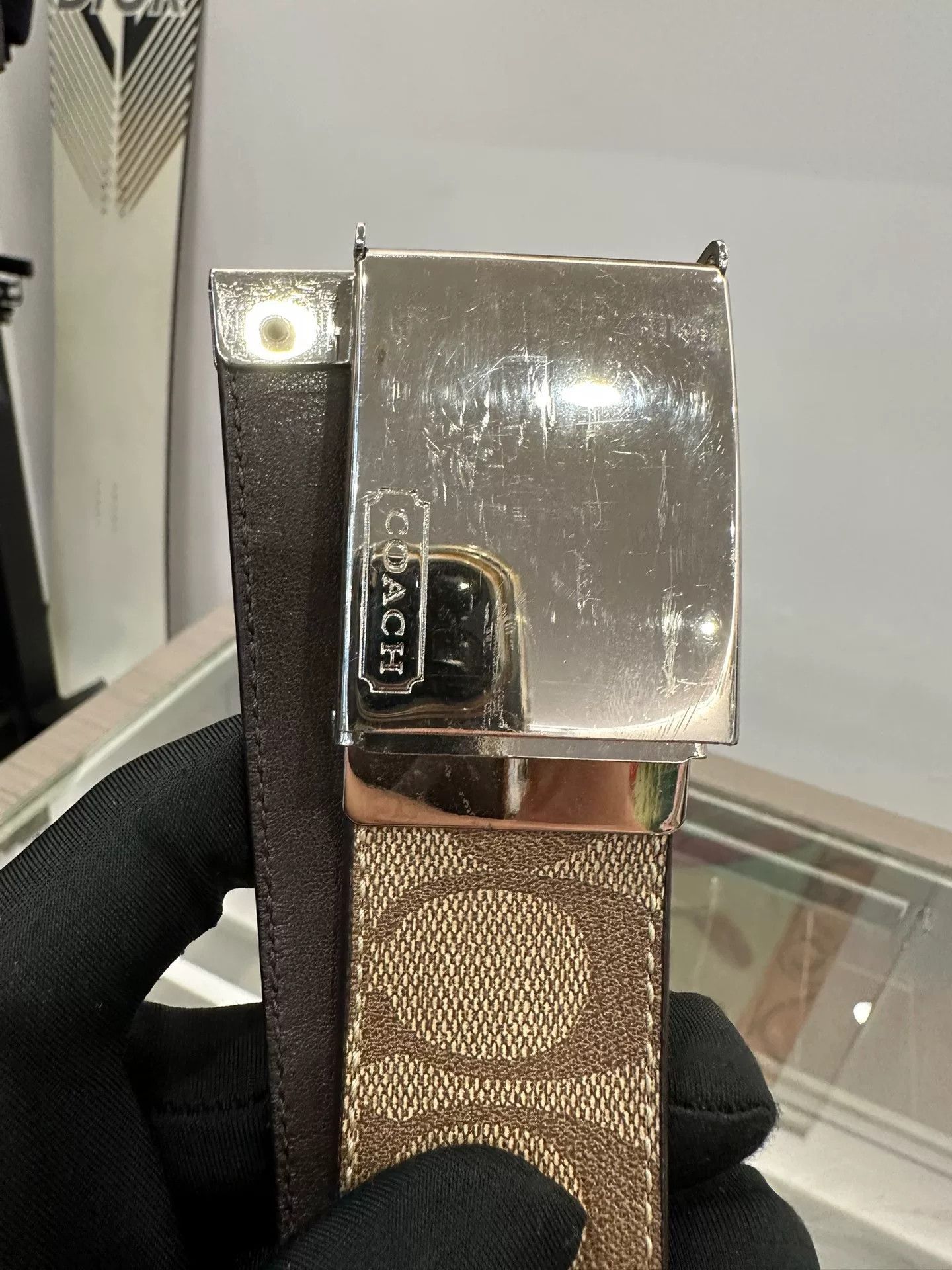Coach Coach Classic Logo Canvas Leather Trim Belt Size ONE SIZE - 3 Thumbnail