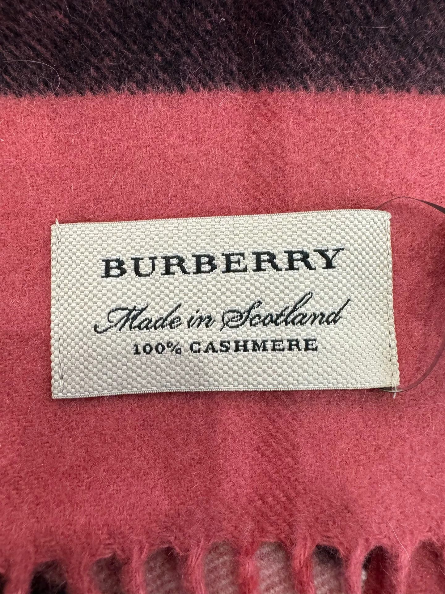 Burberry Burberry Pink Check Cashmere Scarf Size ONE SIZE - 7 Thumbnail